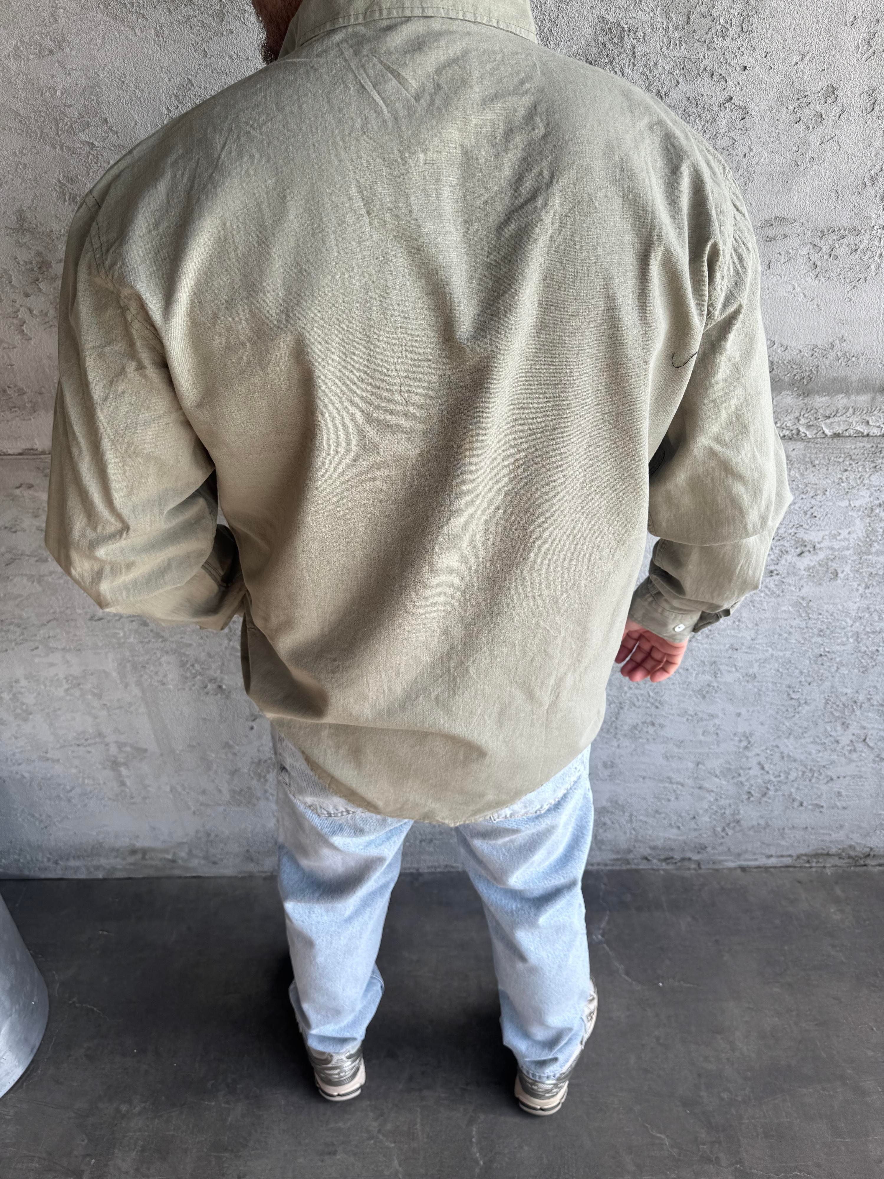 Haki Fresh Keten Basic Gömlek