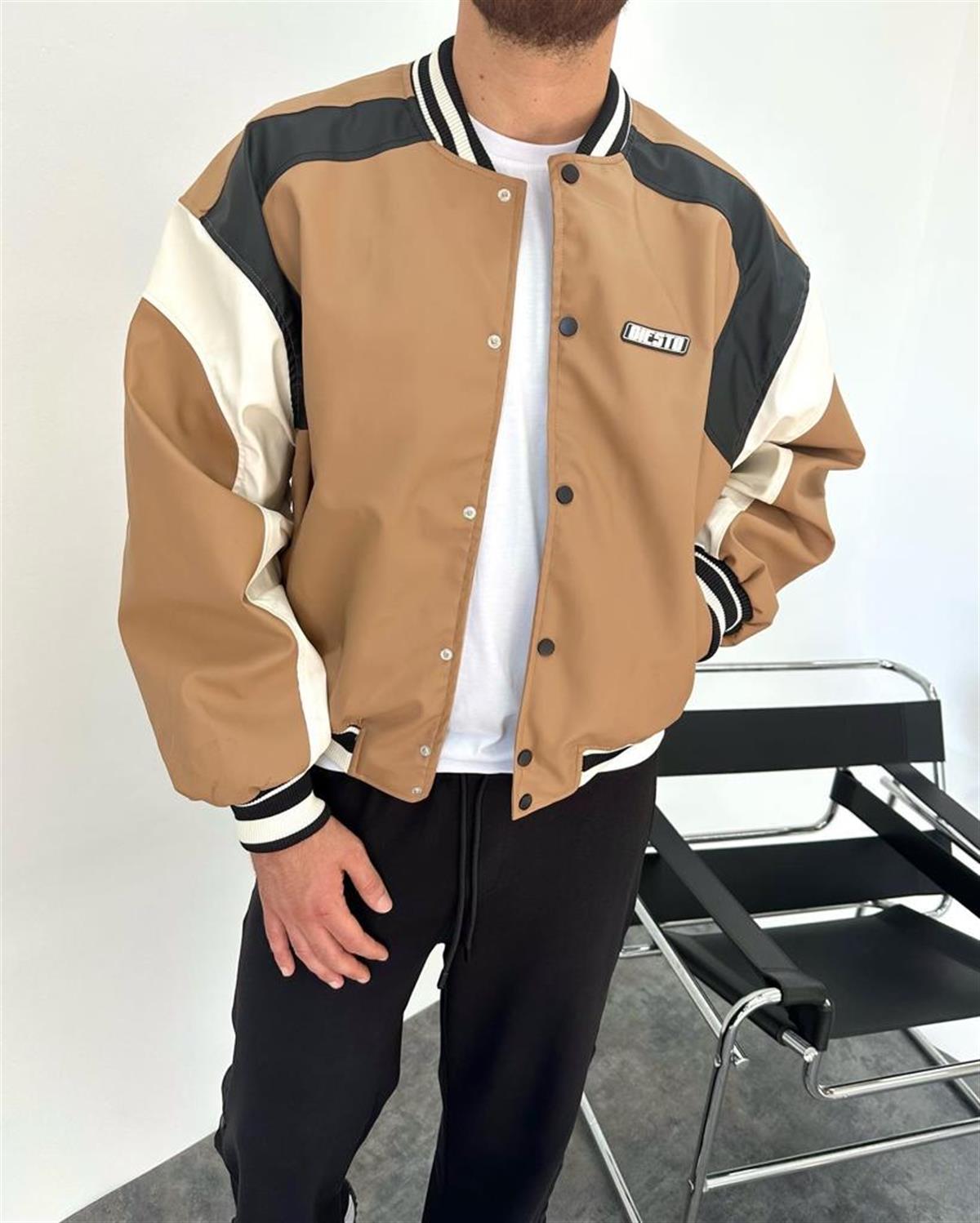 Kahve Deri Kolej Ceket