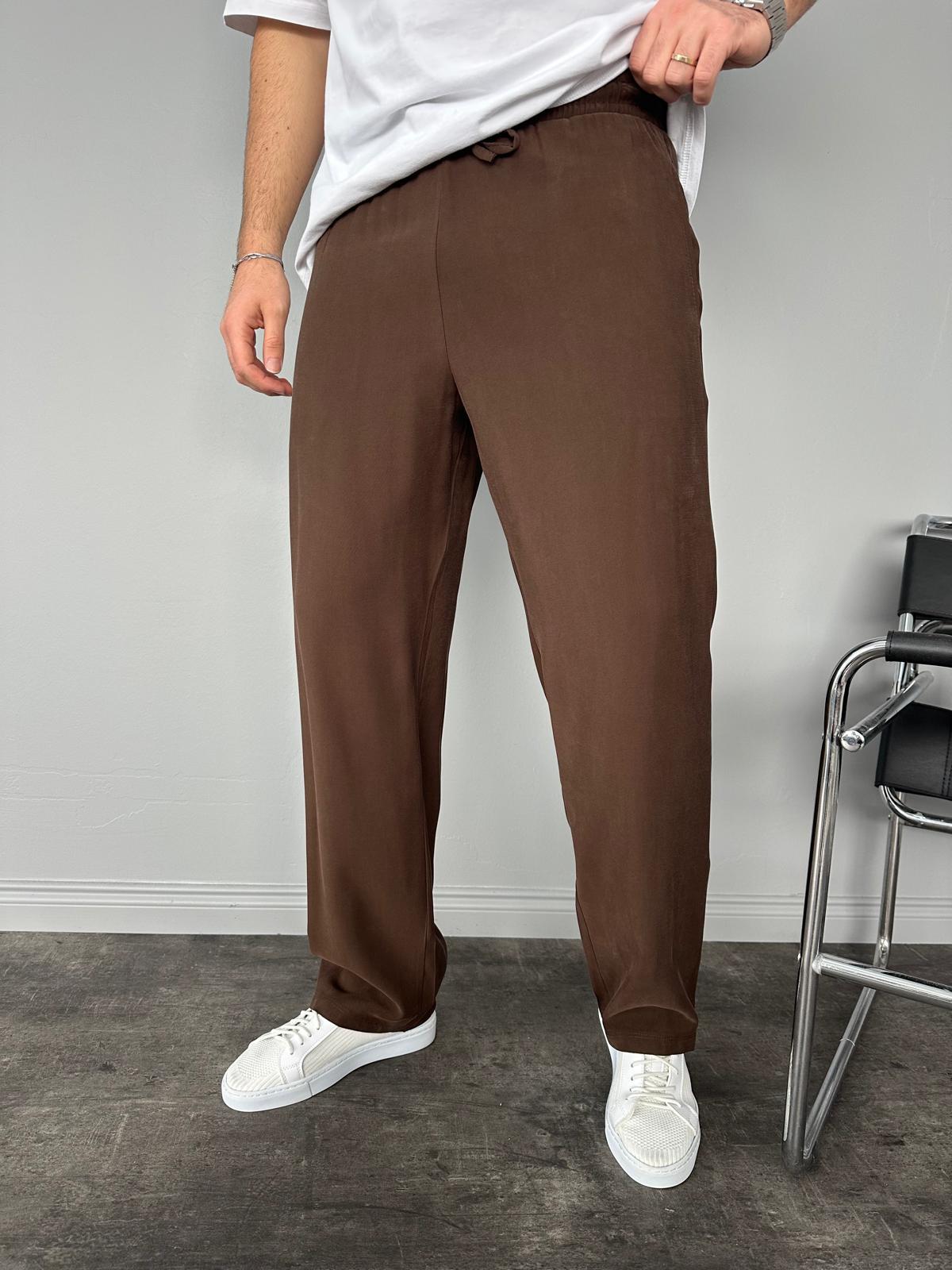 Kahve Duble Kumaş Baggy Pantolon