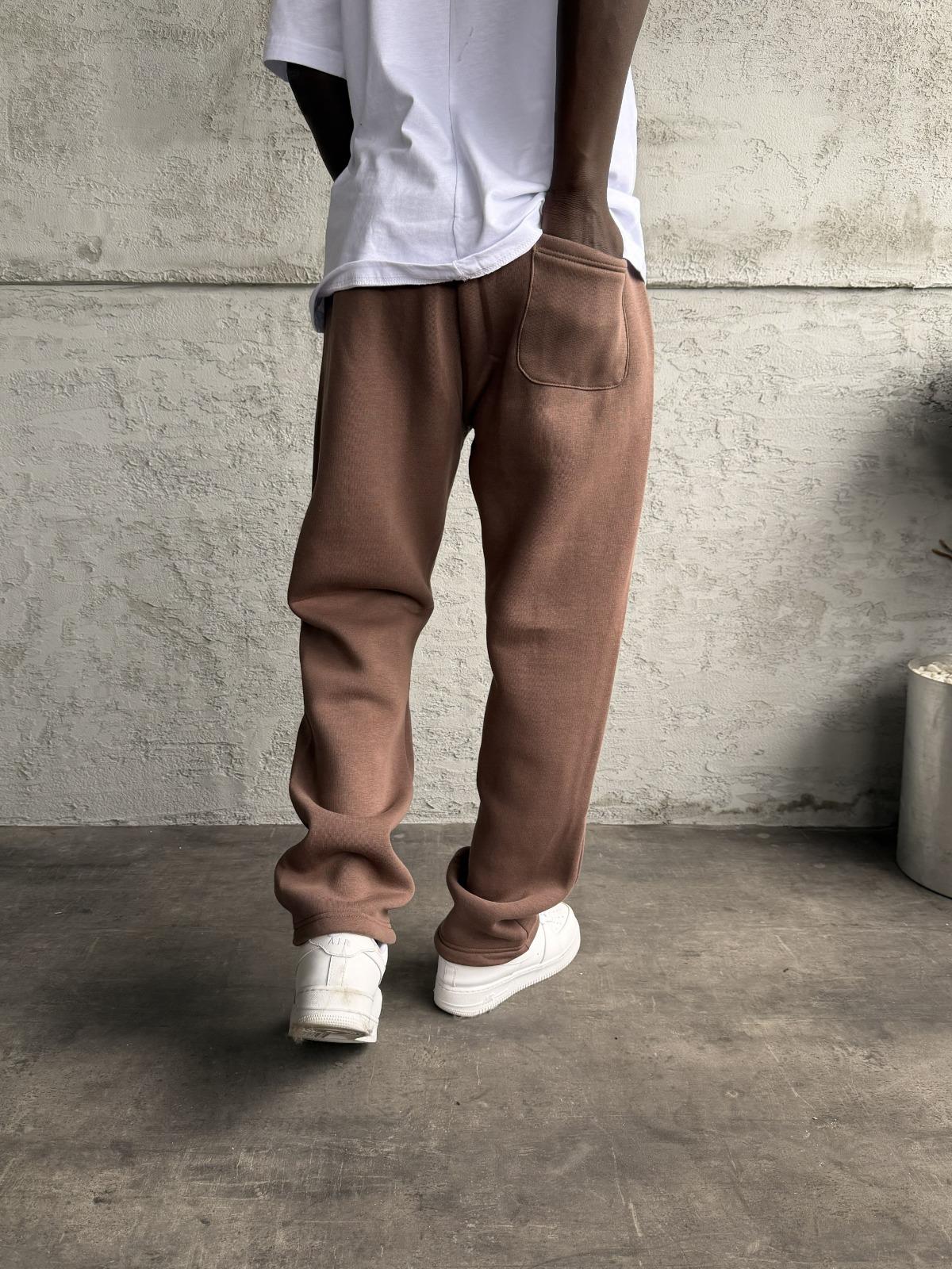 Kahve Şerit Detaylı Baggy Eşofman