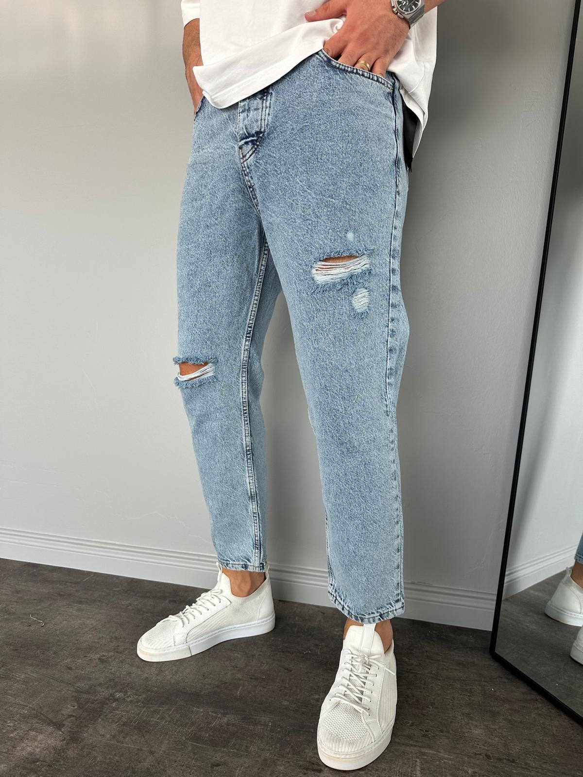Kar Yıkama Yırtıklı Boyfriend Jean
