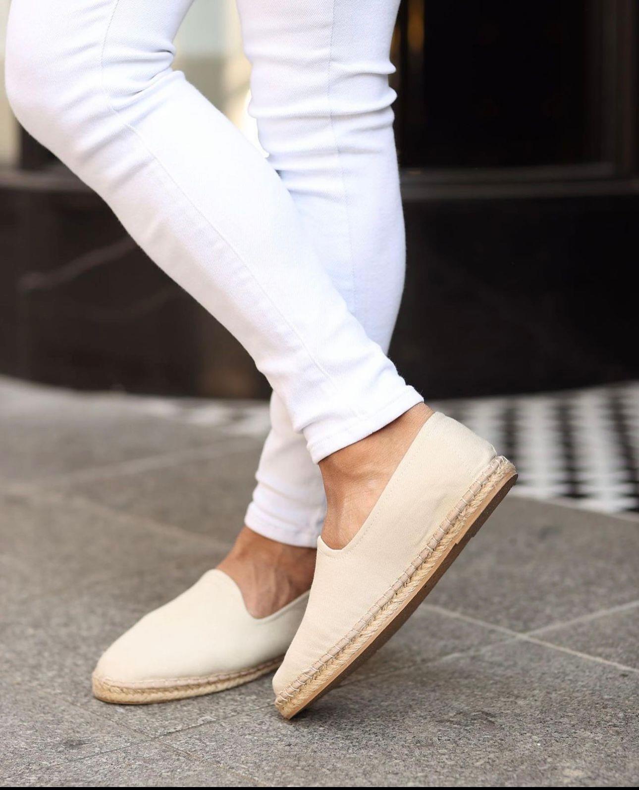Krem  Espadril Ayakkabı