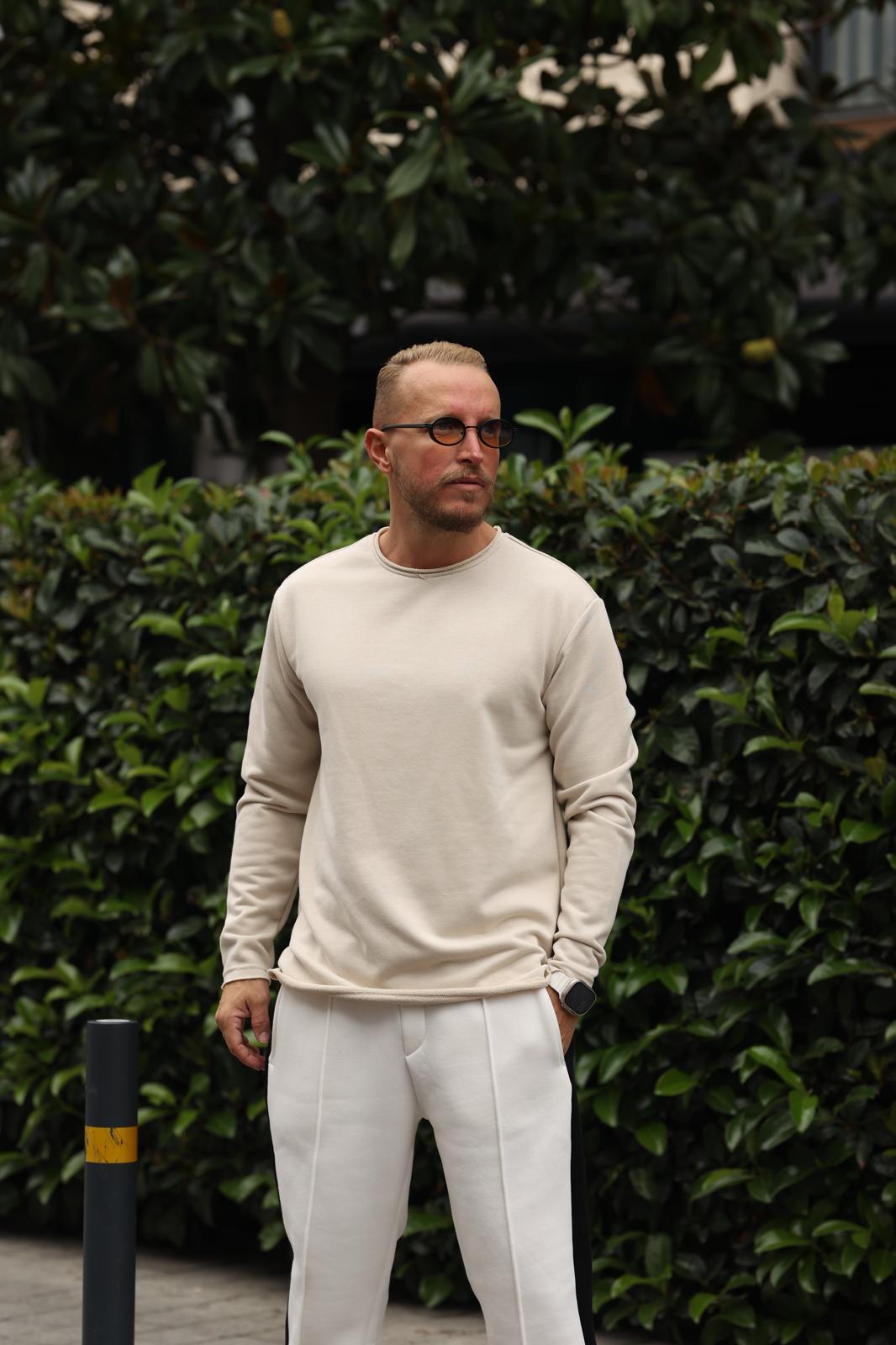 Krem Pis Yaka Sweatshirt