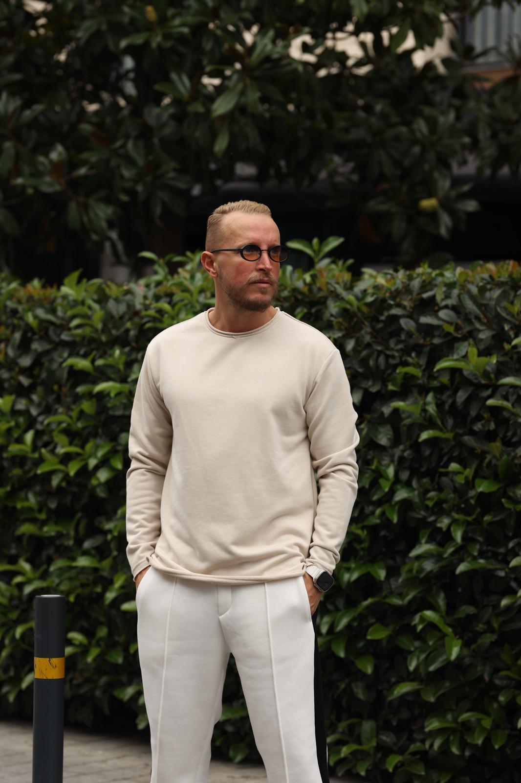 Krem Pis Yaka Sweatshirt
