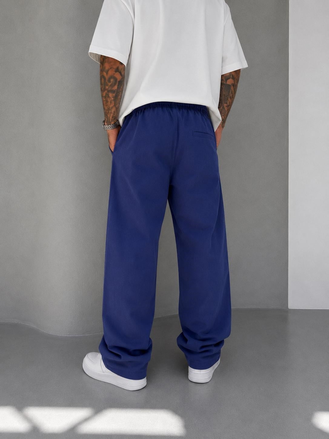 Lacivert Modal Kumaş Relax Baggy Pantolon