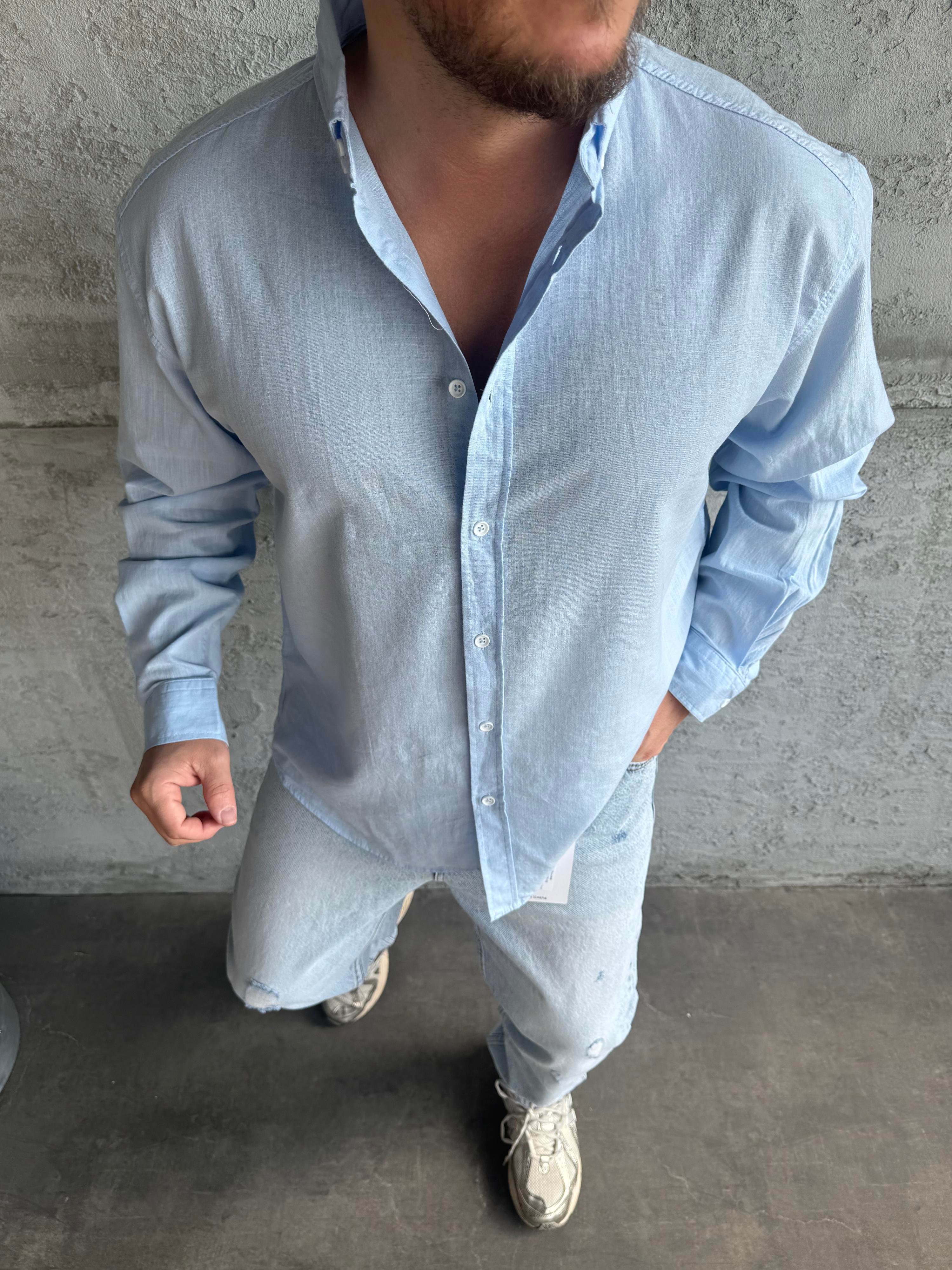 Mavi Fresh Keten Basic Gömlek