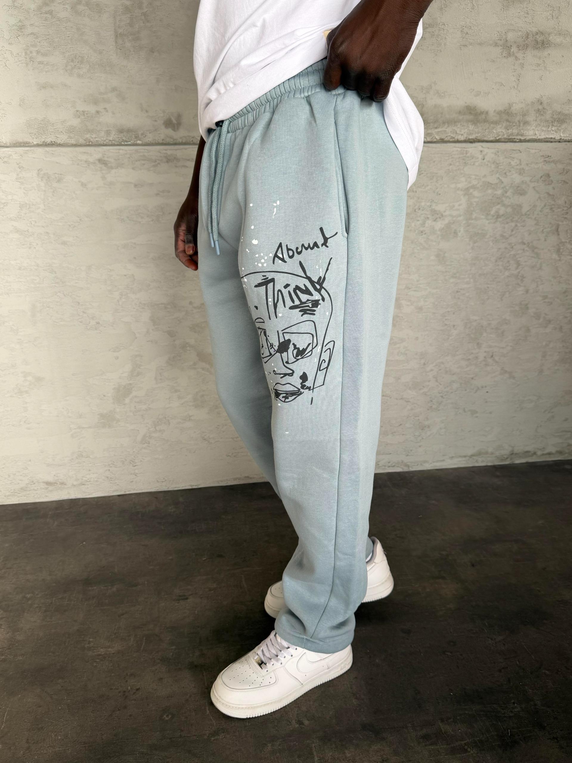 Mavi Kurukafa Baskılı Eşofman