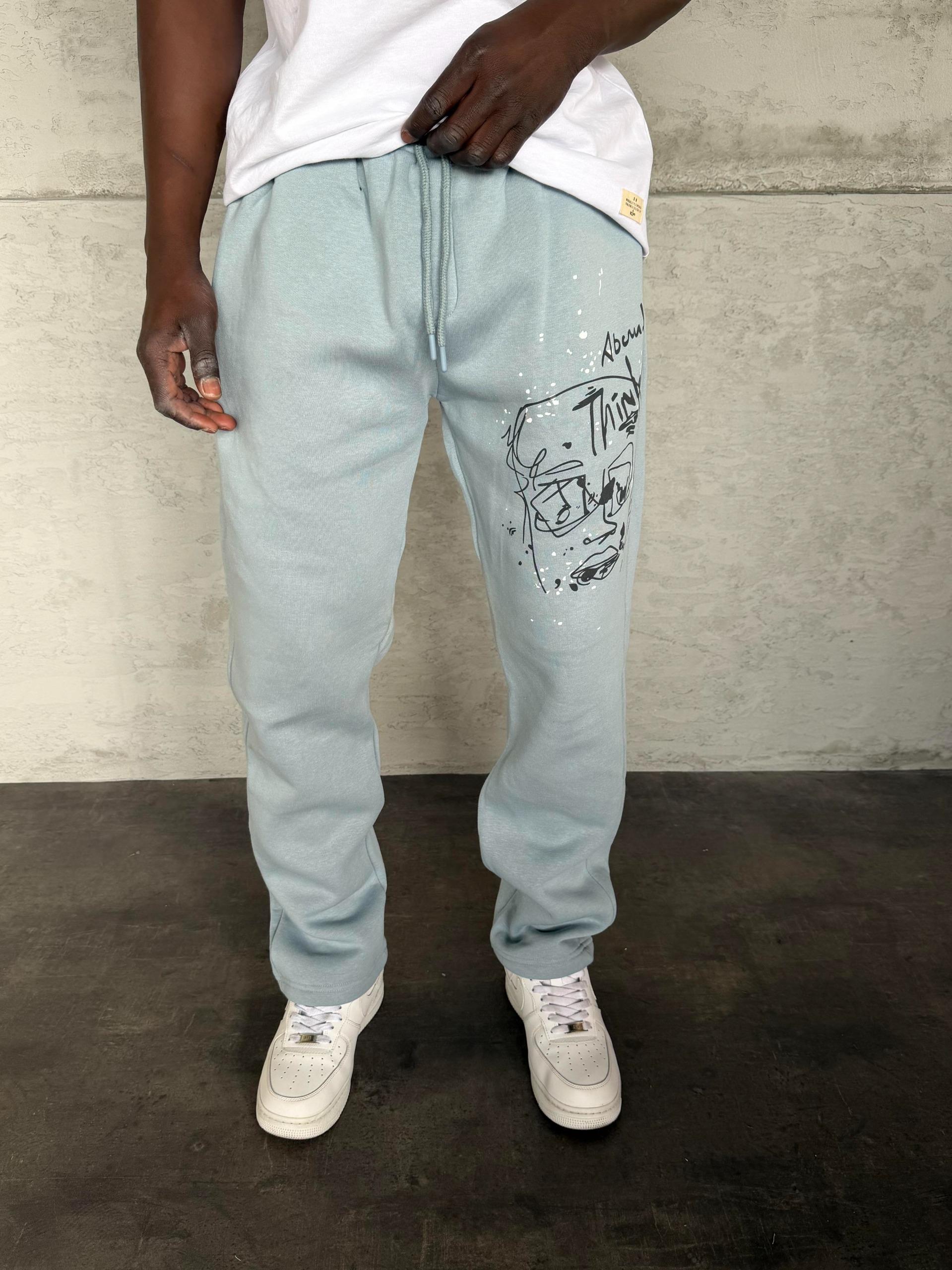 Mavi Kurukafa Baskılı Eşofman