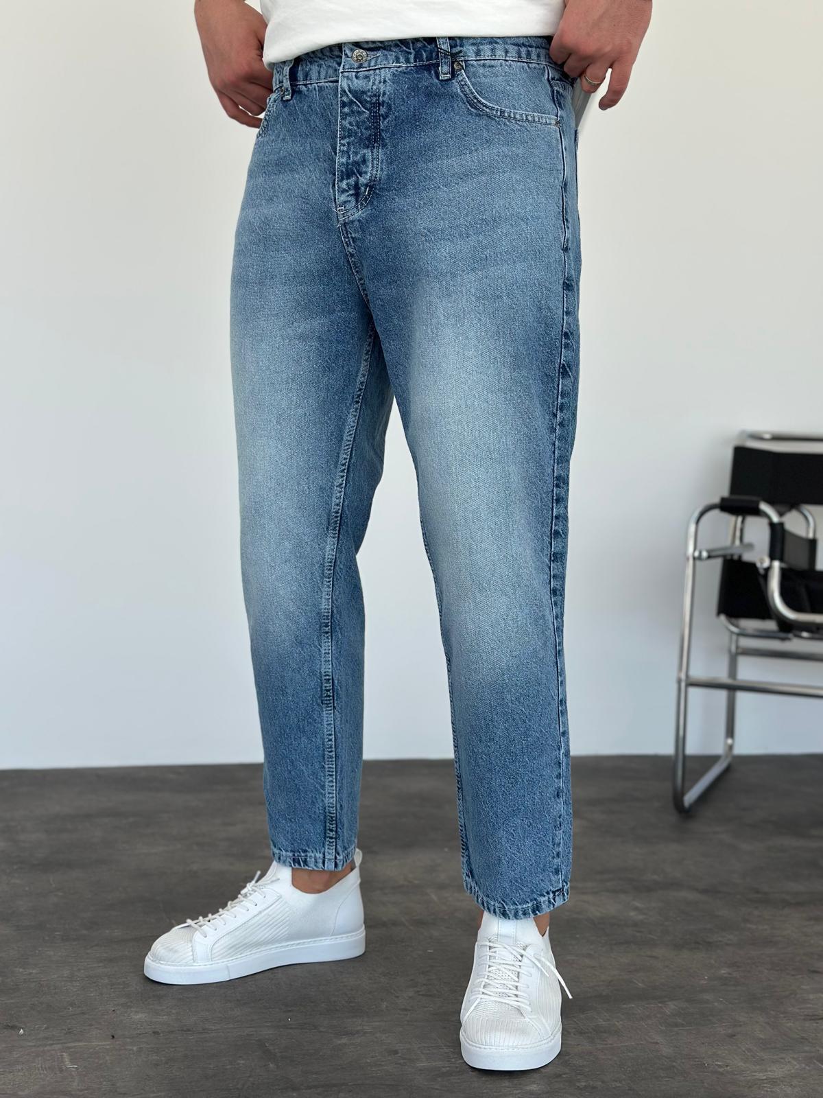 Mavi Taşlamalı Boyfriend Jean