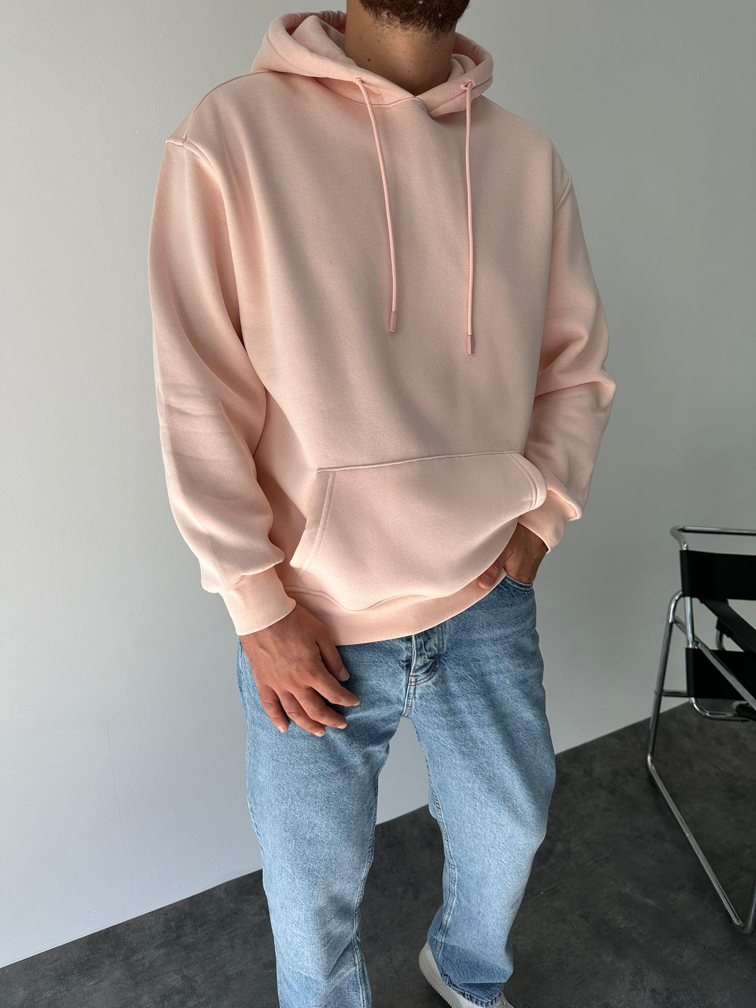 Pembe Basic Kapüşonlu