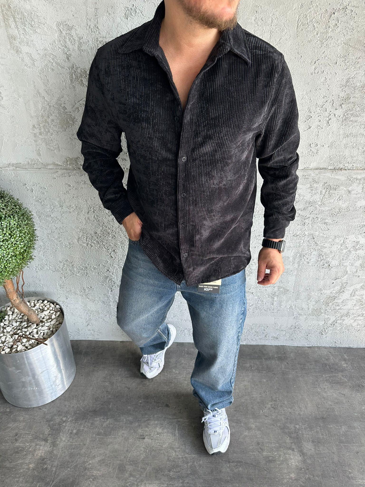 Siyah Kadife Gömlek