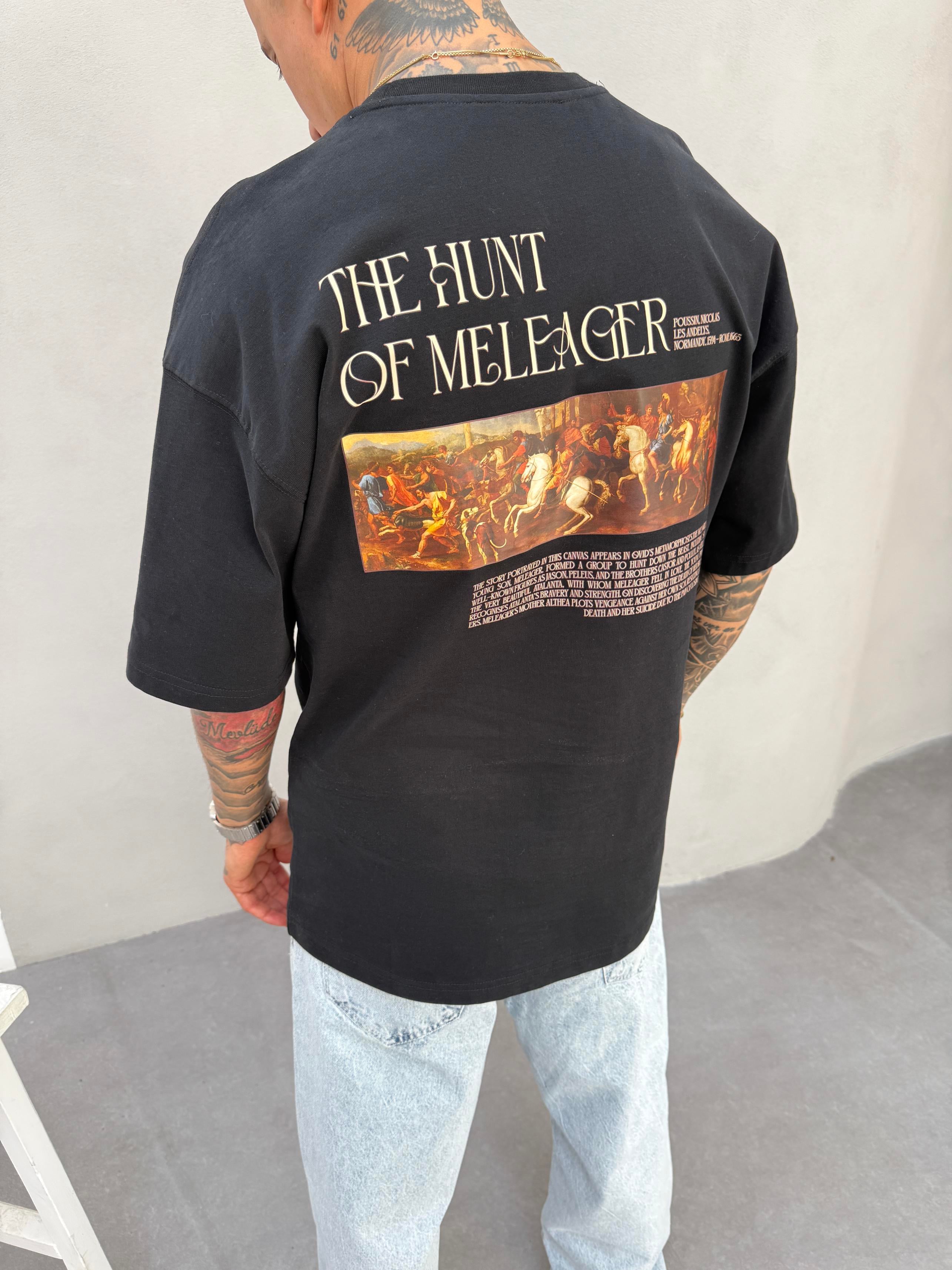 Siyah Oversize Baskılı T-Shirt