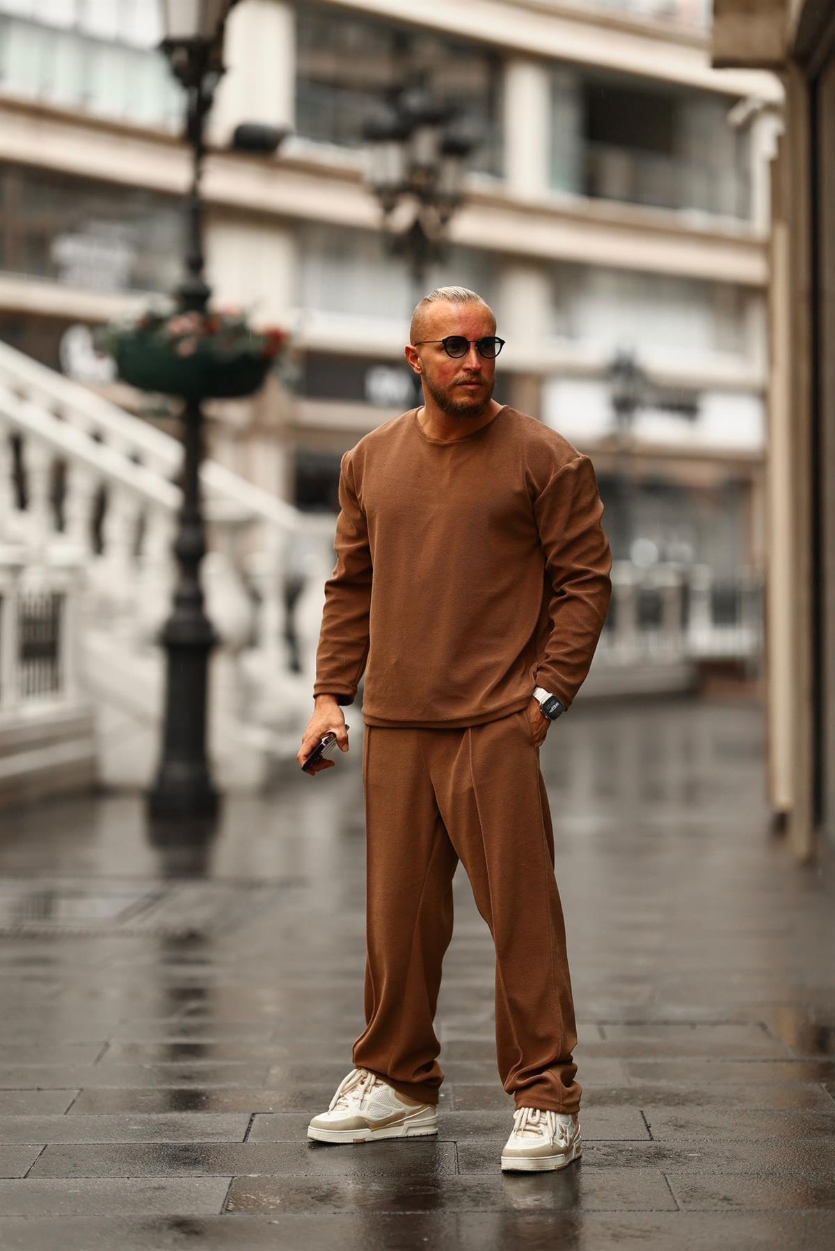 Taba Havlu Kumaş Basic Sweatshirt