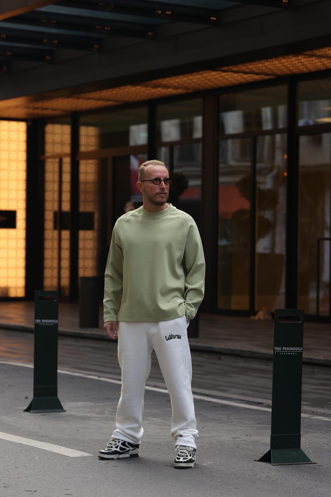 Yeşil Doubleface Kumaş Sweatshirt