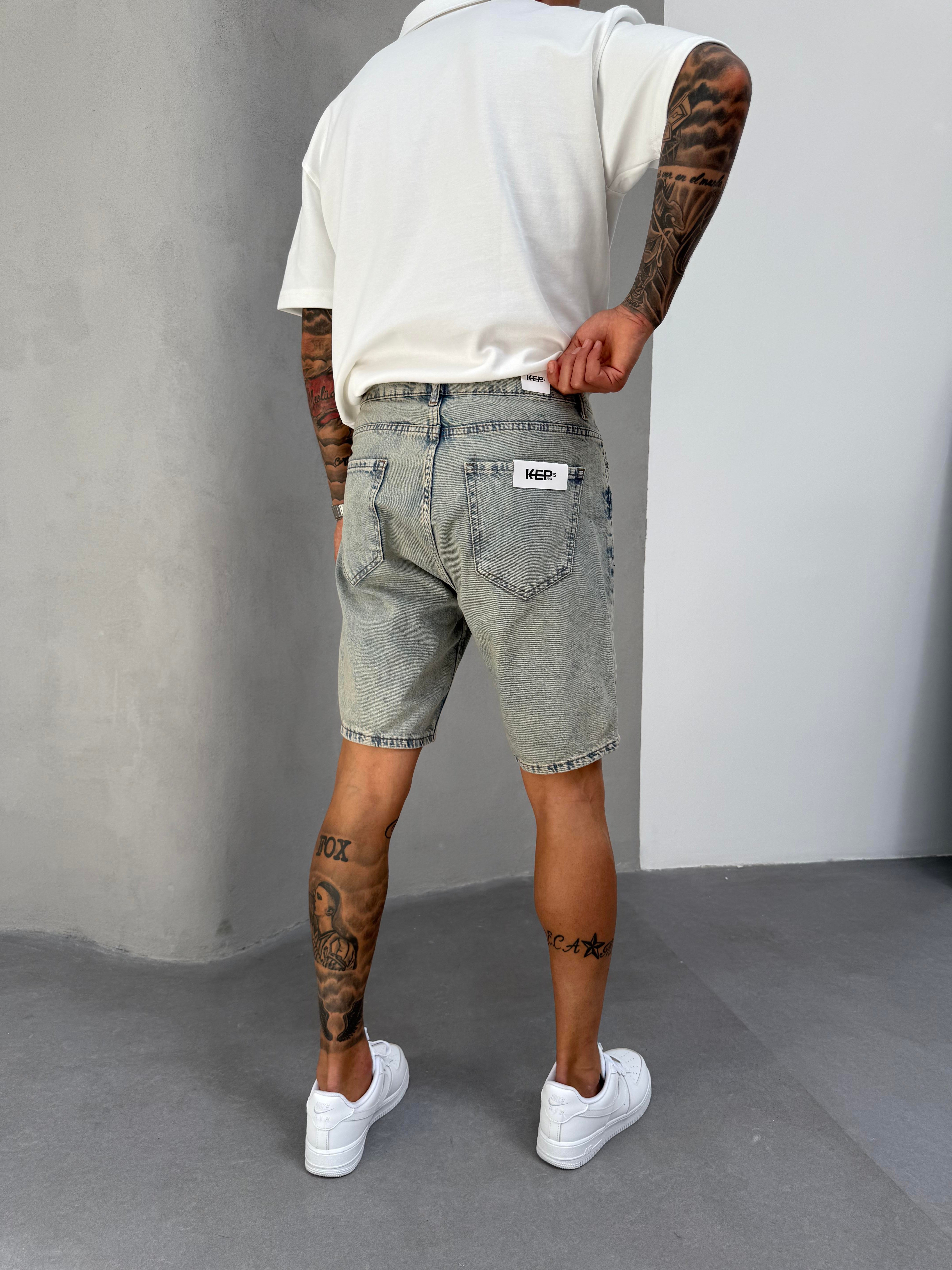 Yıkamalı Kot Şort