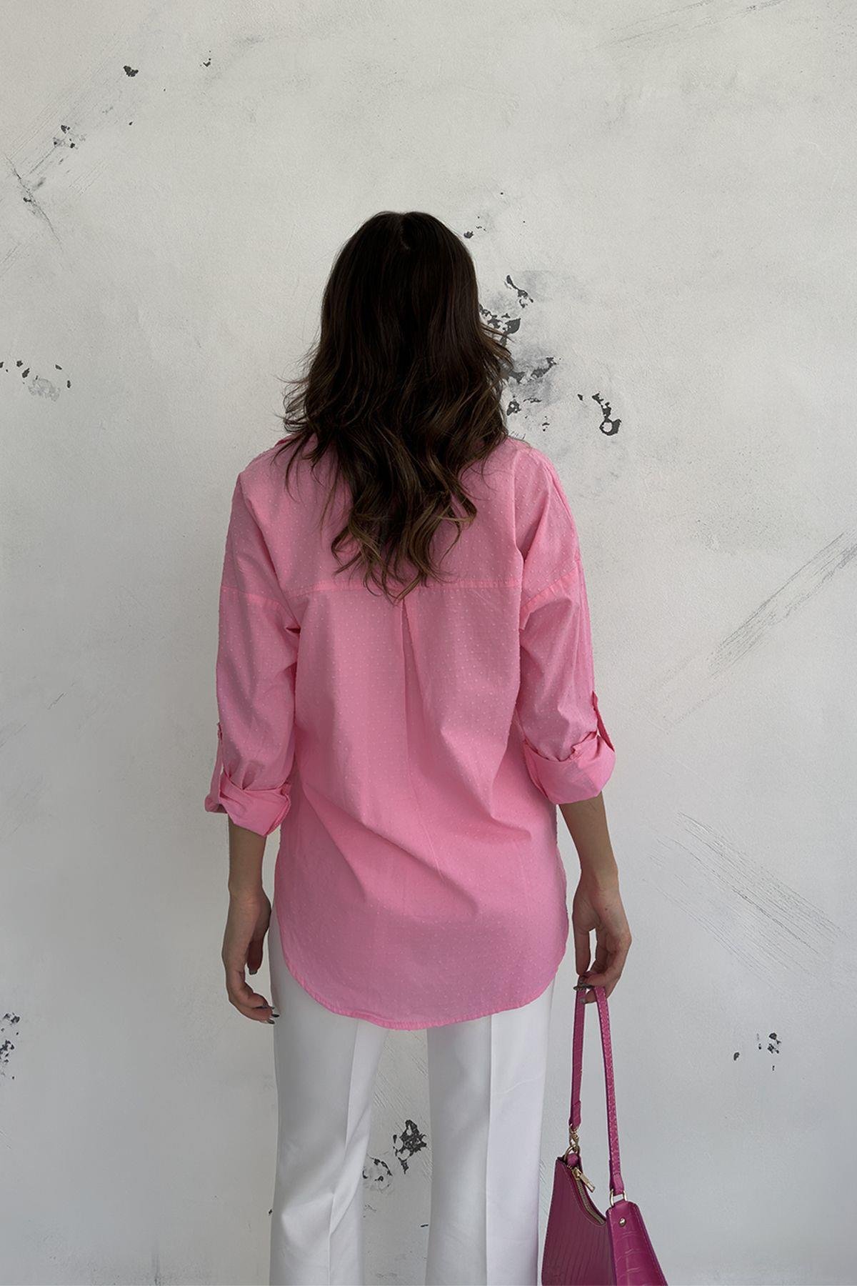 Kadın Puantiye Desenli Gömlek