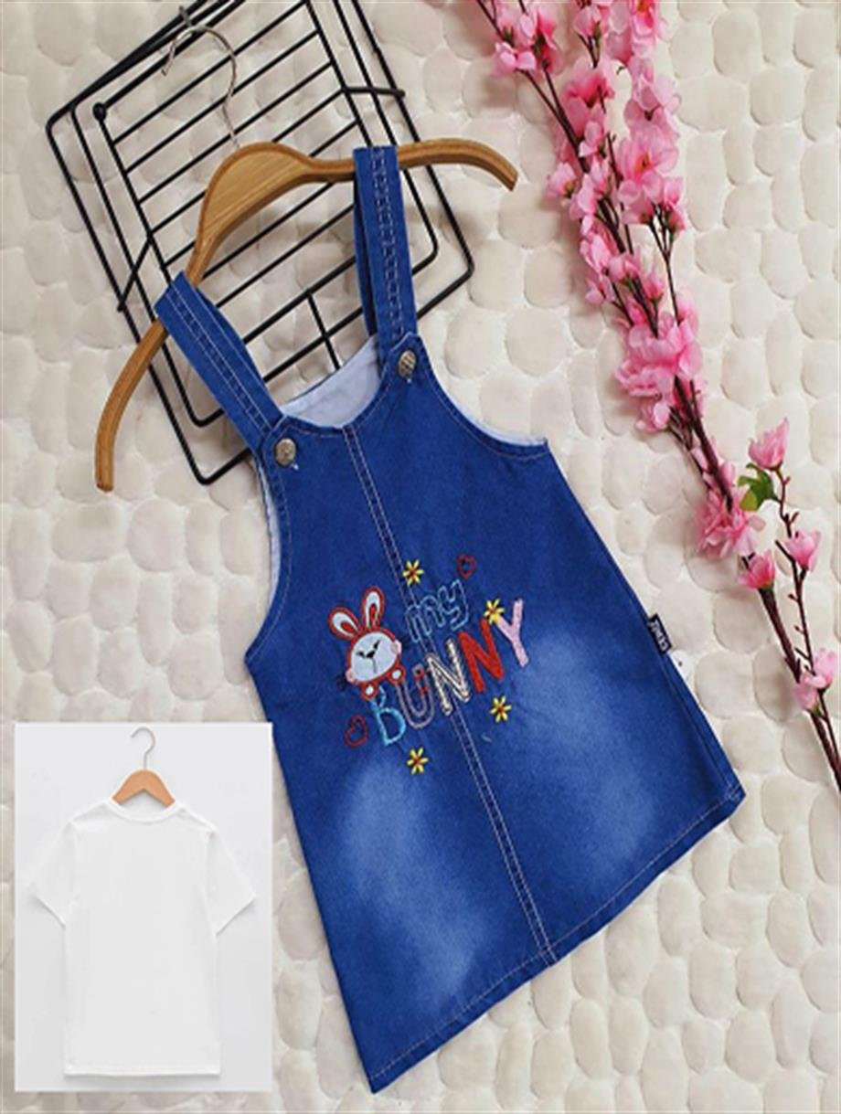 İPEK KİDS BUNNY SALOPET BEYAZ TSHİRT KOMBİN