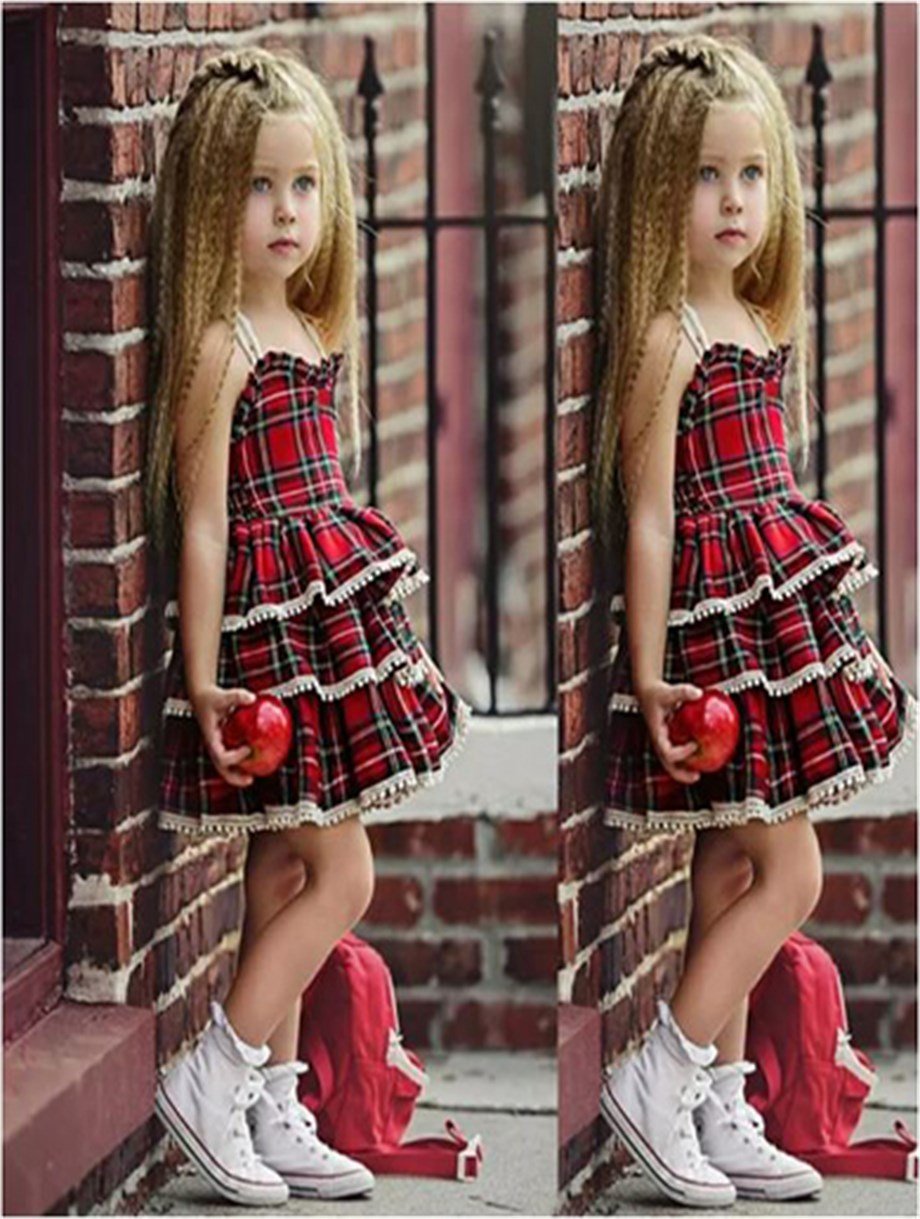 İpek Kids Ekose Elbise