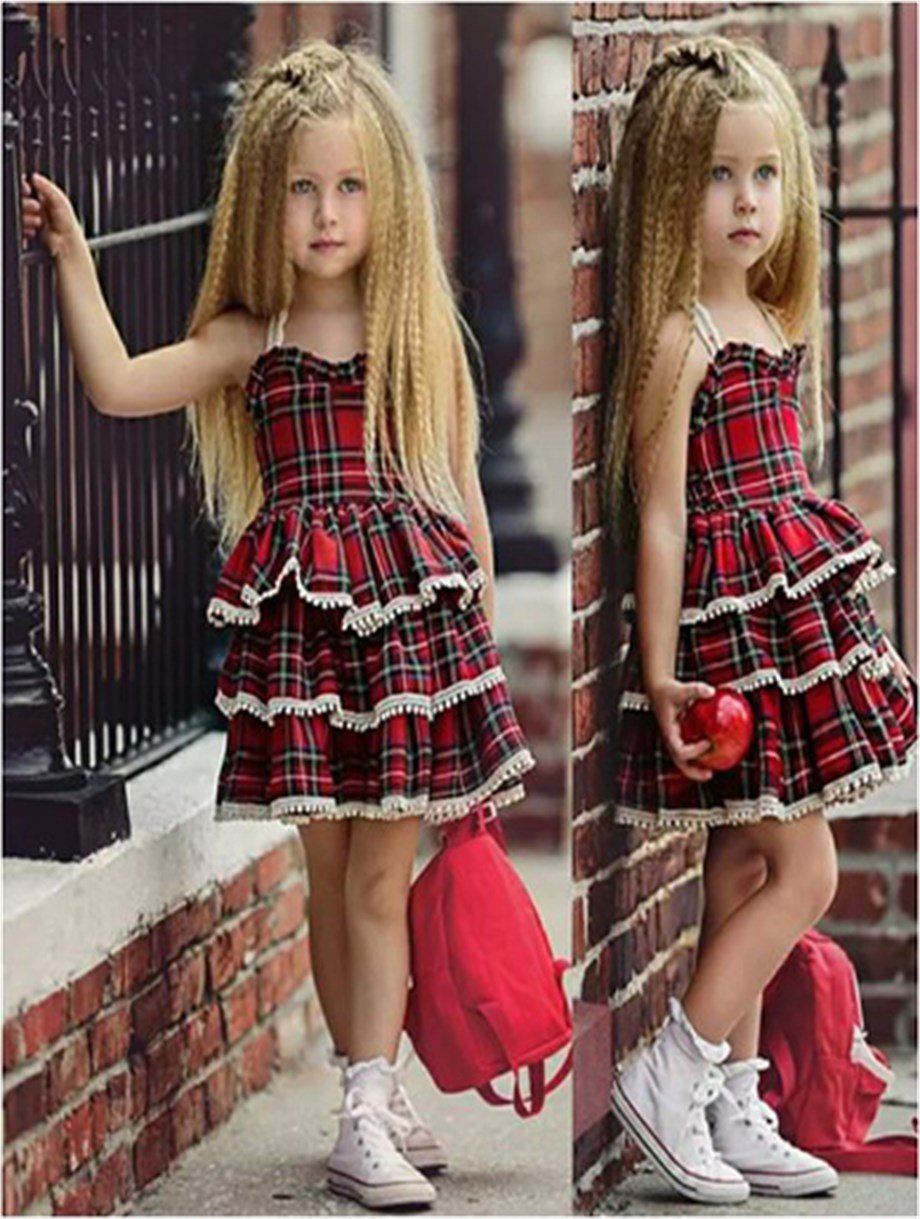 İpek Kids Ekose Elbise