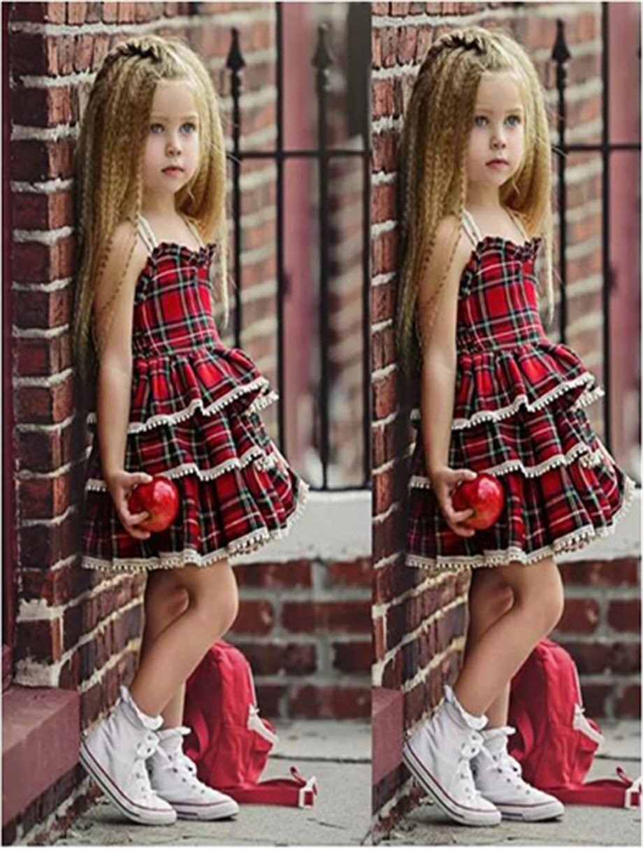 İpek Kids Ekose Elbise