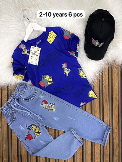 İPEK KİDS TOM VE JERRY TAKIM 3 PARÇA ŞAPKA DAHİL MAVİ 