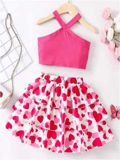 İPEKKİDS KIZ ÇOCUK ETEK BLUZ KOMBİN PEMBE