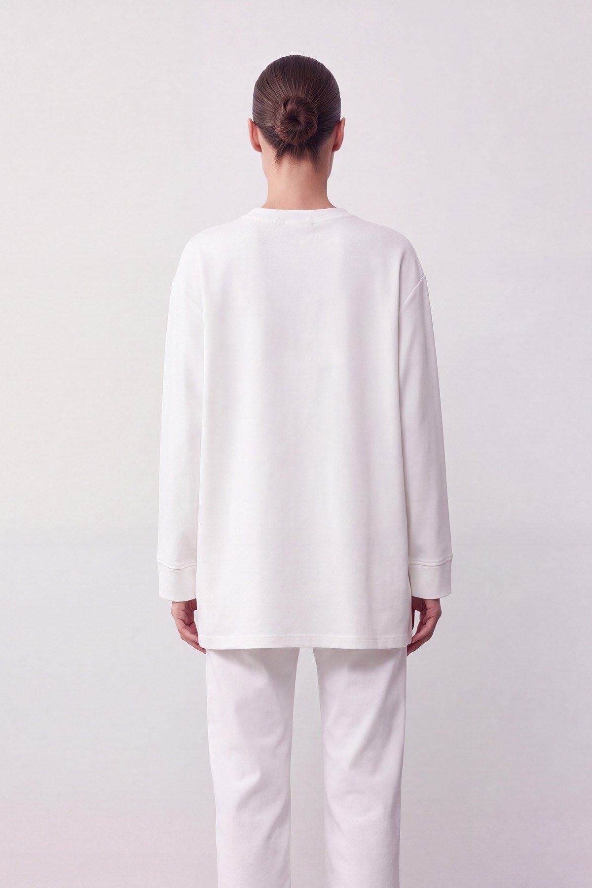 Bisiklet Yaka Manşetli Basic Tunik Ekru Tunik Soul 
