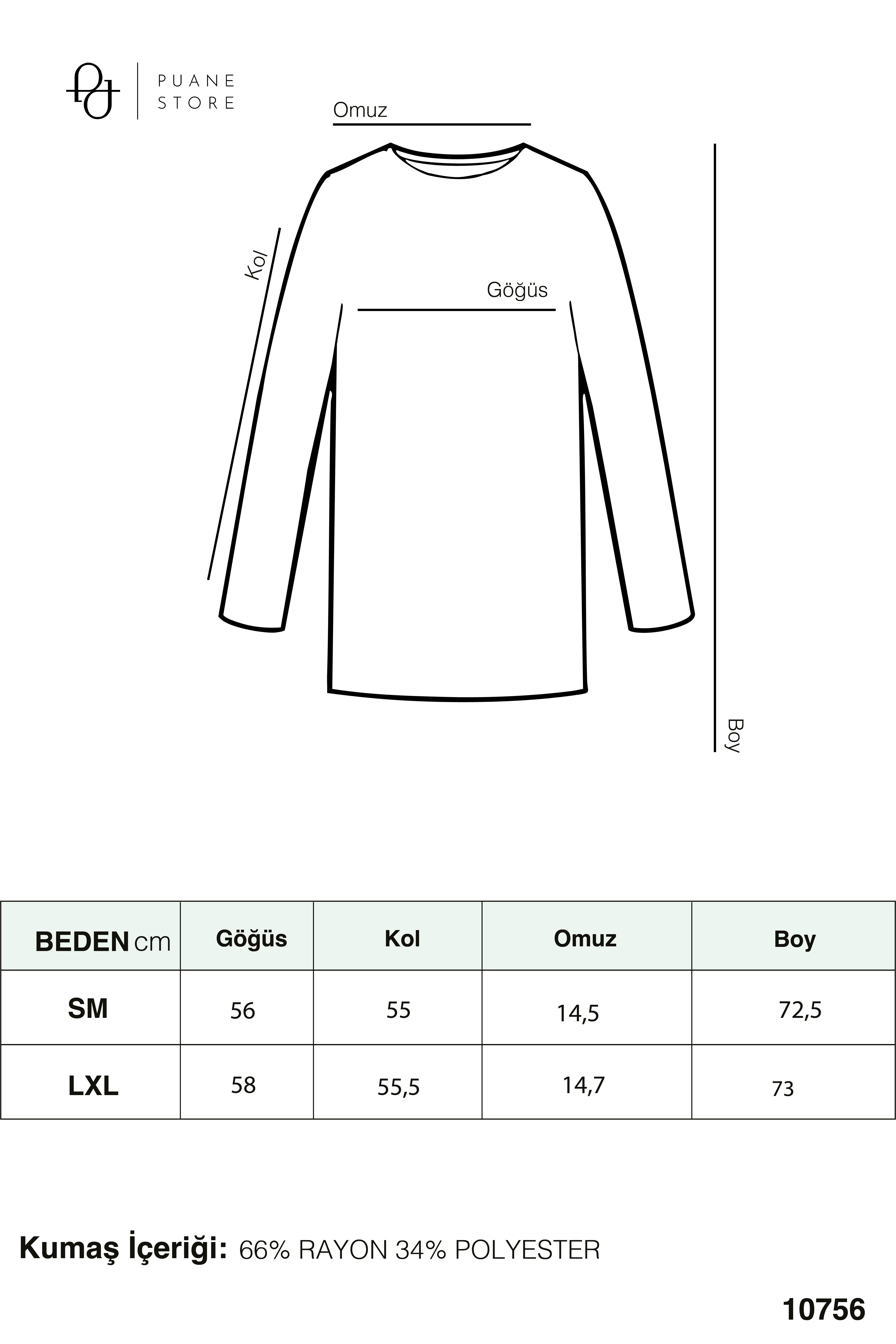 Kadın Asimetrik Kesim Tunik -10756BLZ - Lacivert Bluz Puane 