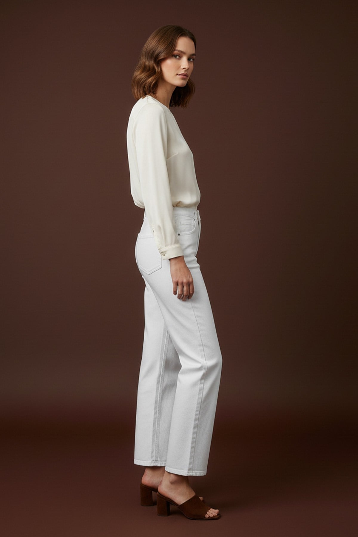Kadın Basic Denim Pantolon -32273PNT Beyaz Pantolon Soul 