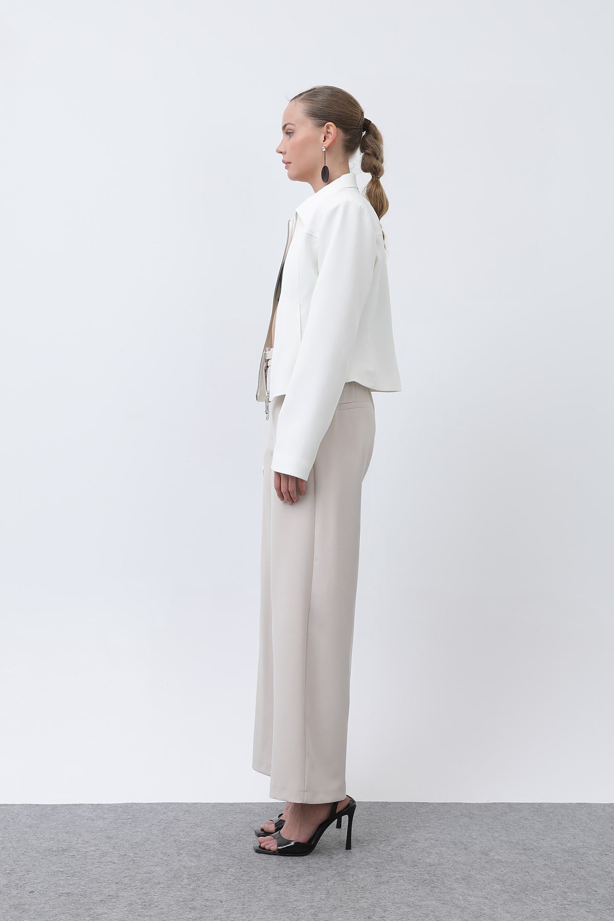Kadın Basic Kemerli Pantolon - 32152PNT - Bej Pantolon Soul 