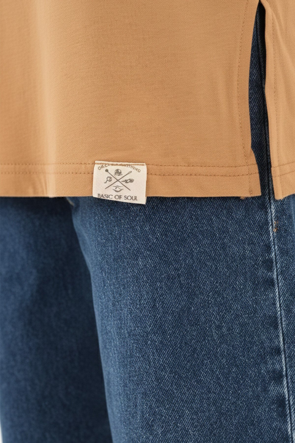 Kadın Basic Kolsuz T-shirt  - 30725TUN Deve Tüyü Tunik Soul 