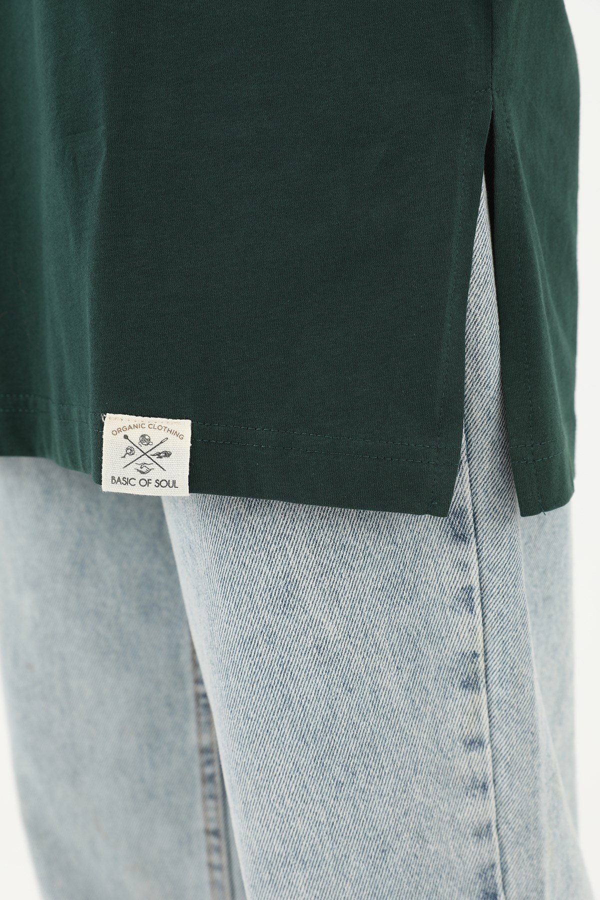 Kadın Basic Kolsuz T-shirt  - 30725TUN - Koyu Yeşil Tunik Soul 