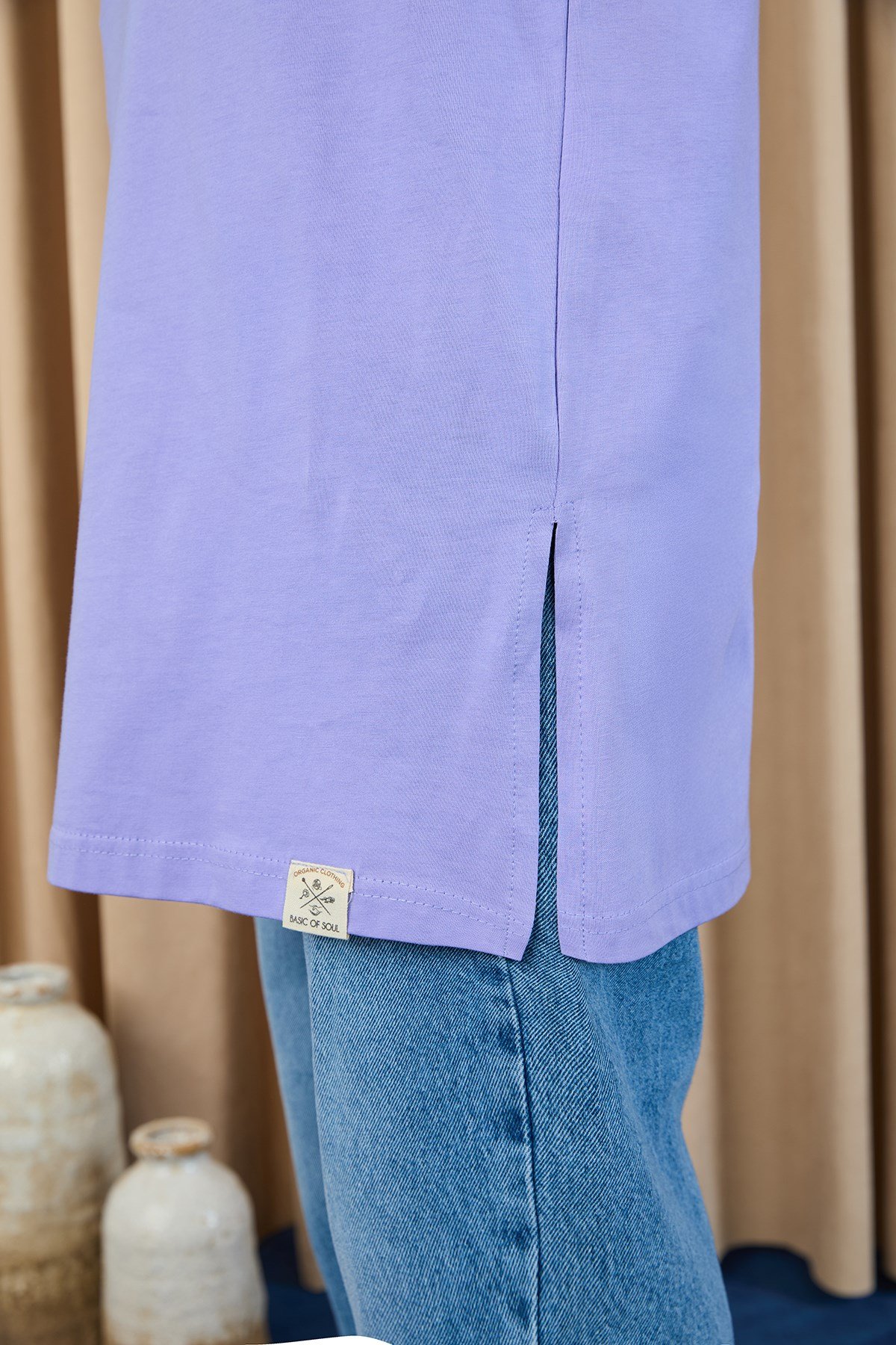 Kadın Basic Kolsuz T-shirt  - 30725TUN Lila Tunik Soul 