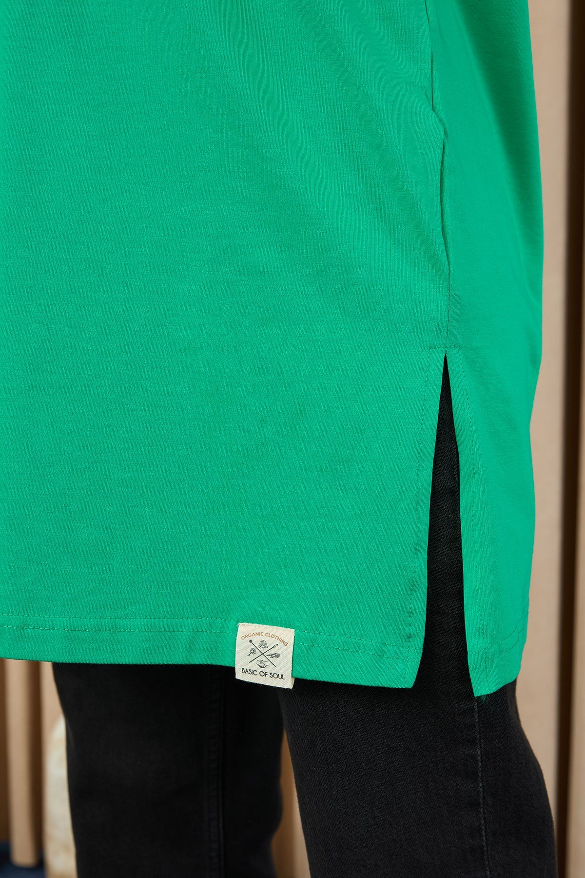 Kadın Basic Kolsuz T-shirt  - 30725TUN Yeşil Tunik Soul 