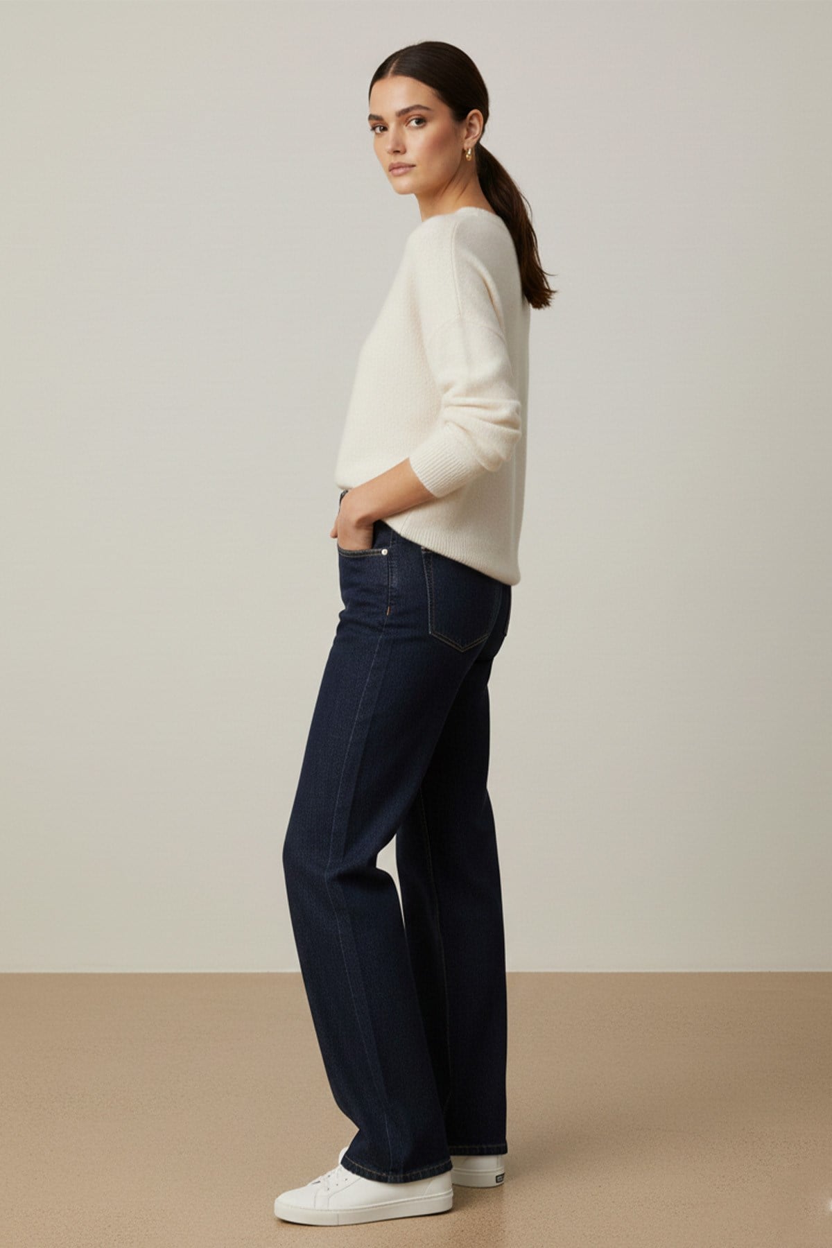 Kadın Basic Pantolon -32194PNT - Koyu Mavi Pantolon Soul 