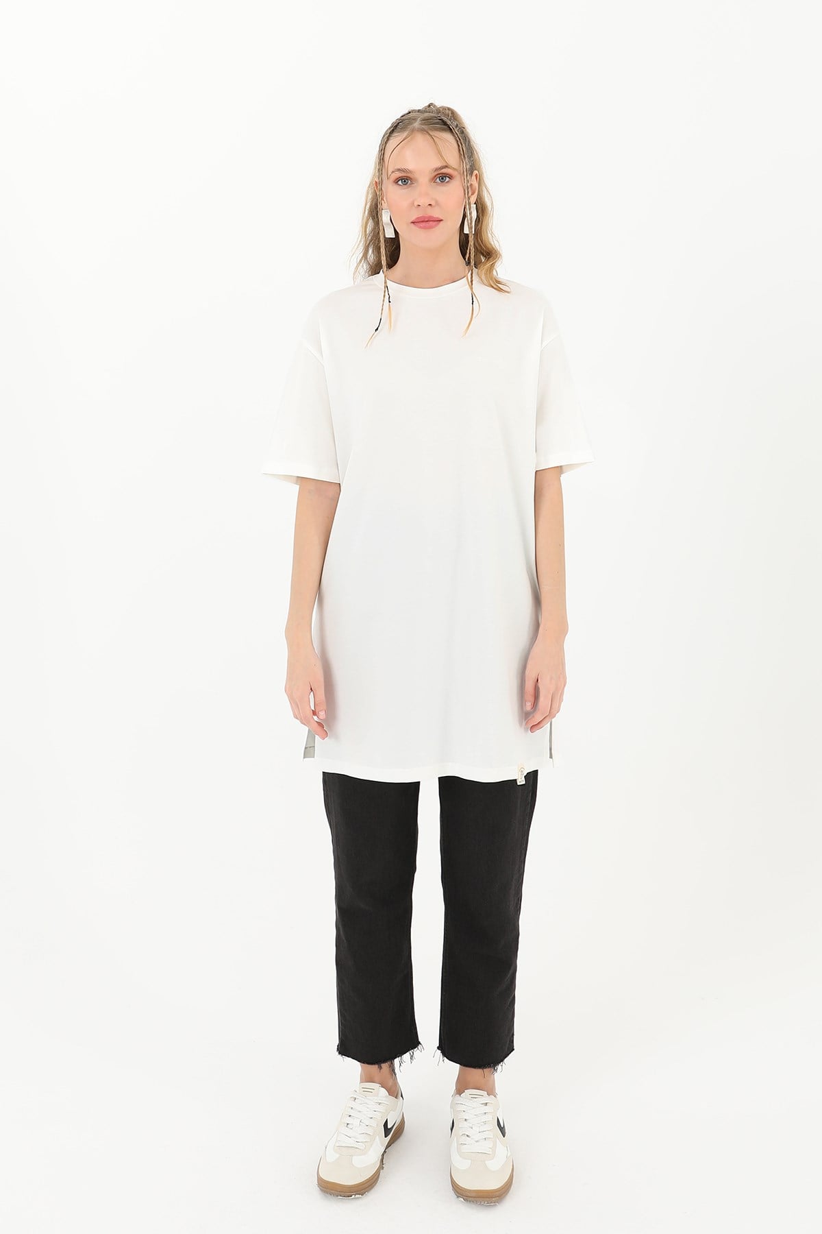 Kadın Basic T-shirt - 30727TSH - Ekru Tshirt Soul 
