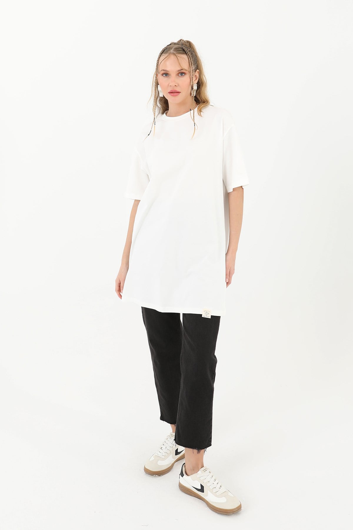 Kadın Basic T-shirt - 30727TSH - Ekru Tshirt Soul 