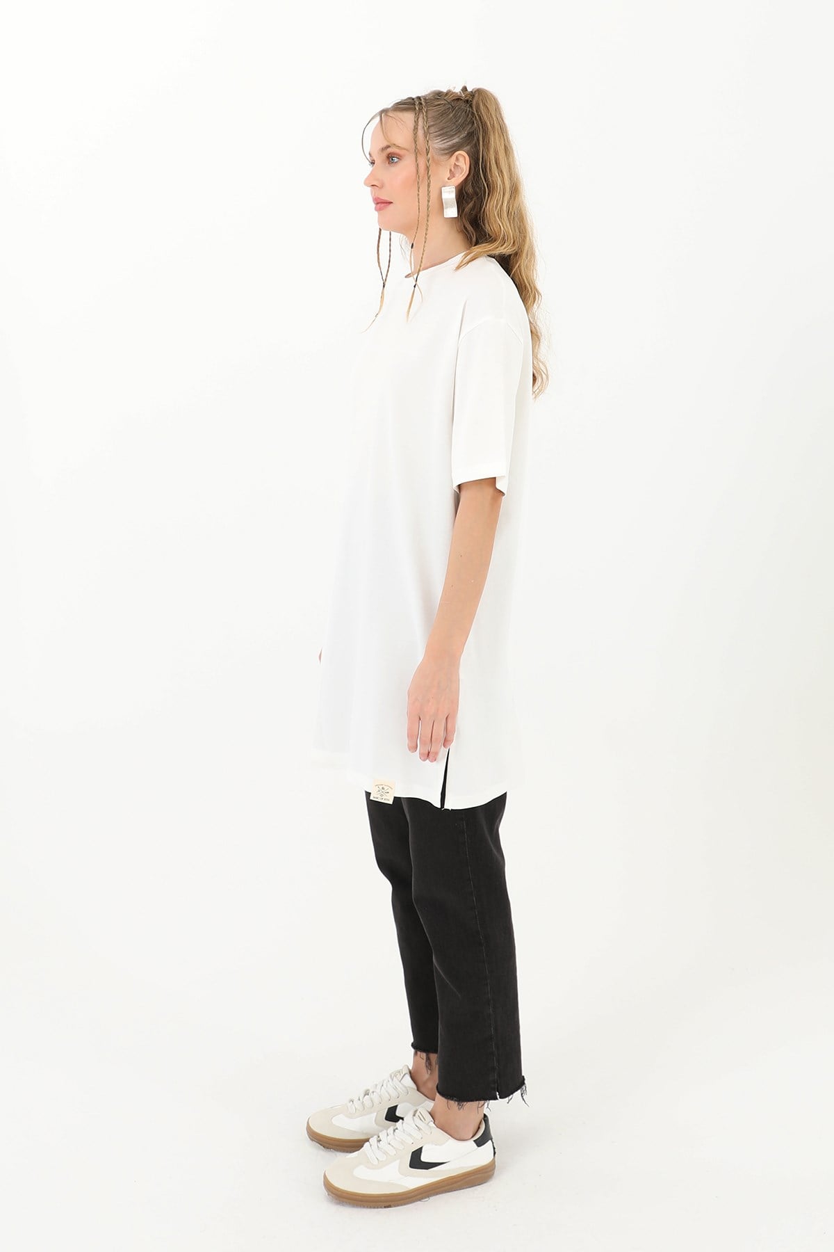 Kadın Basic T-shirt - 30727TSH - Ekru Tshirt Soul 