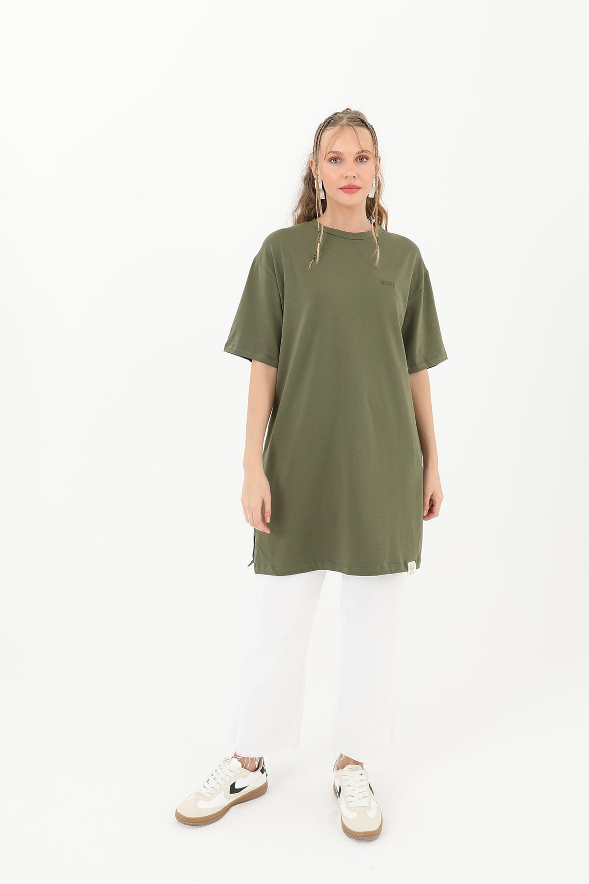 Kadın Basic T-shirt - 30727TSH - Haki Tshirt Soul 
