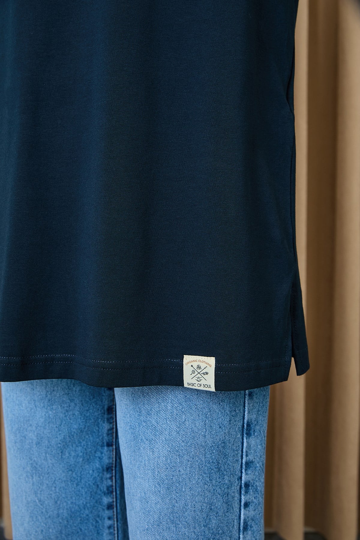 Kadın Basic T-shirt - 30727TSH - Lacivert Tshirt Soul 