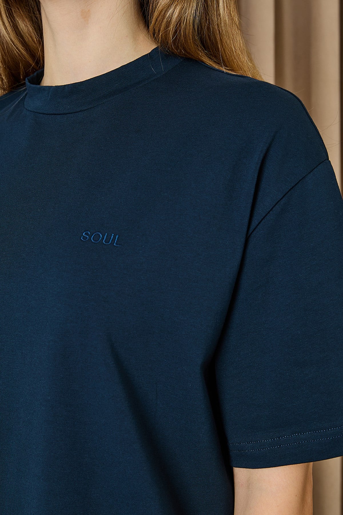 Kadın Basic T-shirt - 30727TSH - Lacivert Tshirt Soul 