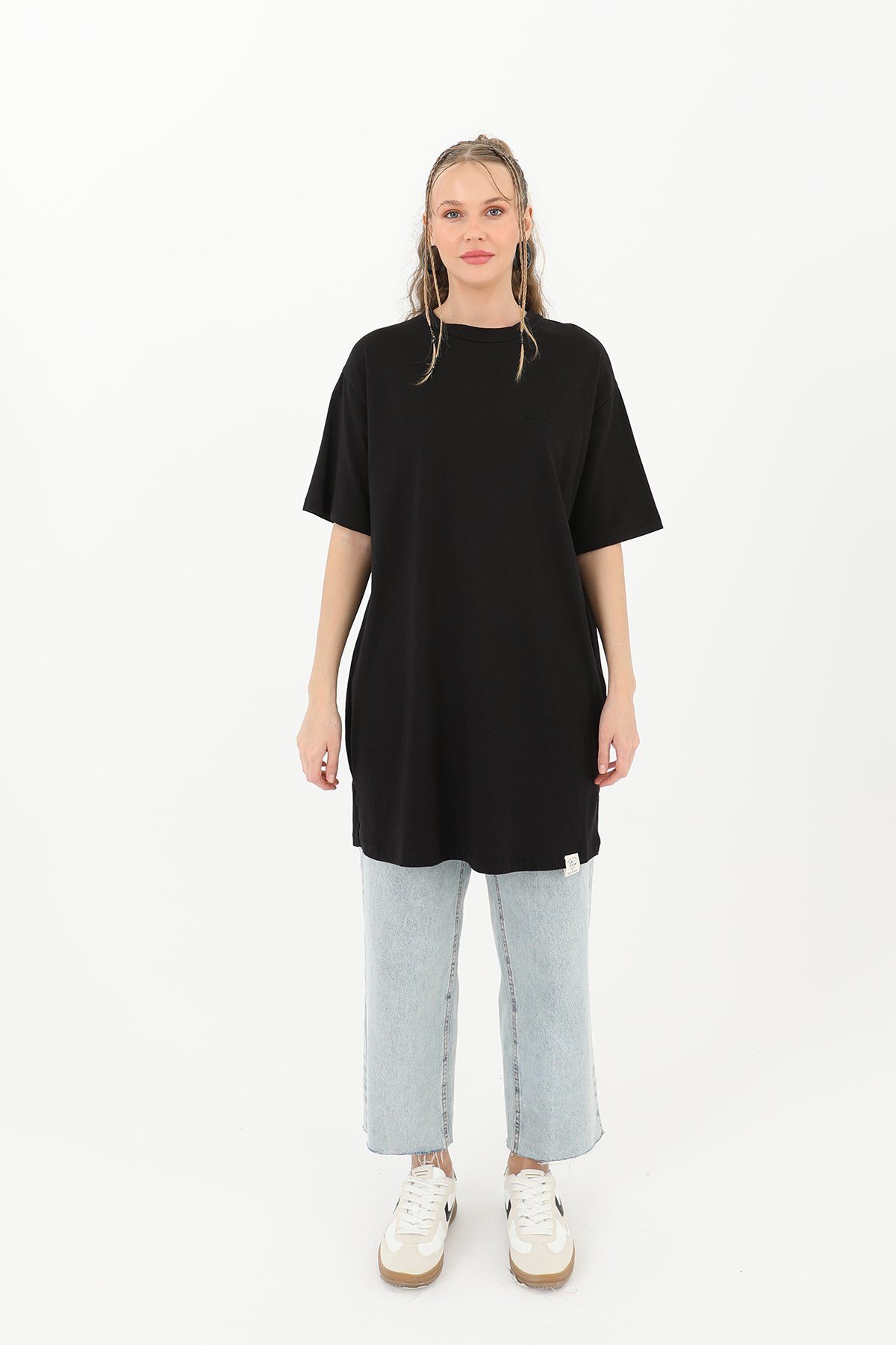 Kadın Basic T-shirt - 30727TSH - Siyah Tshirt Soul 