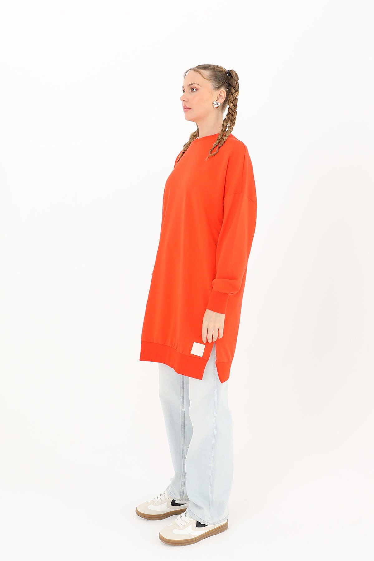 Kadın Basic Tunic - 30644TUN Açık Kırmızı Tunik Soul 