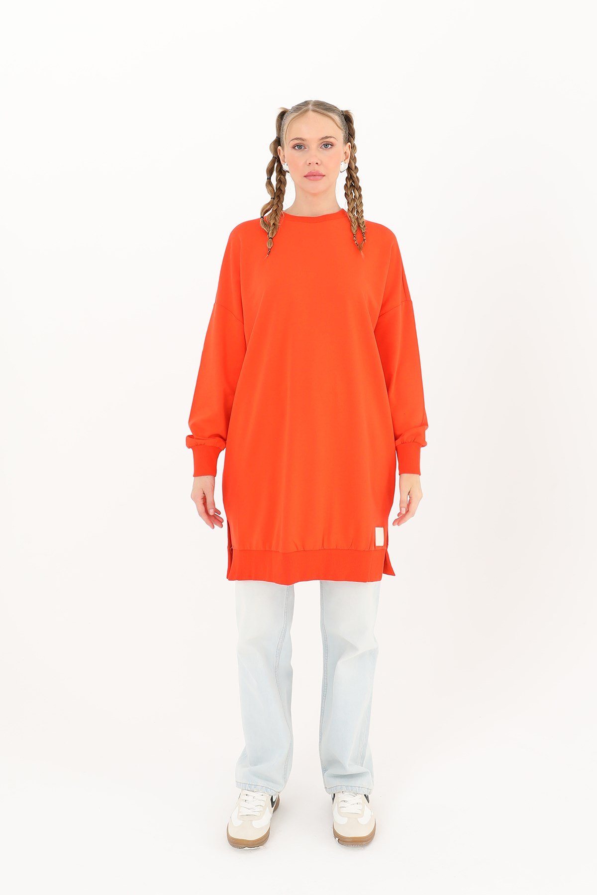 Kadın Basic Tunic - 30644TUN Açık Kırmızı Tunik Soul 