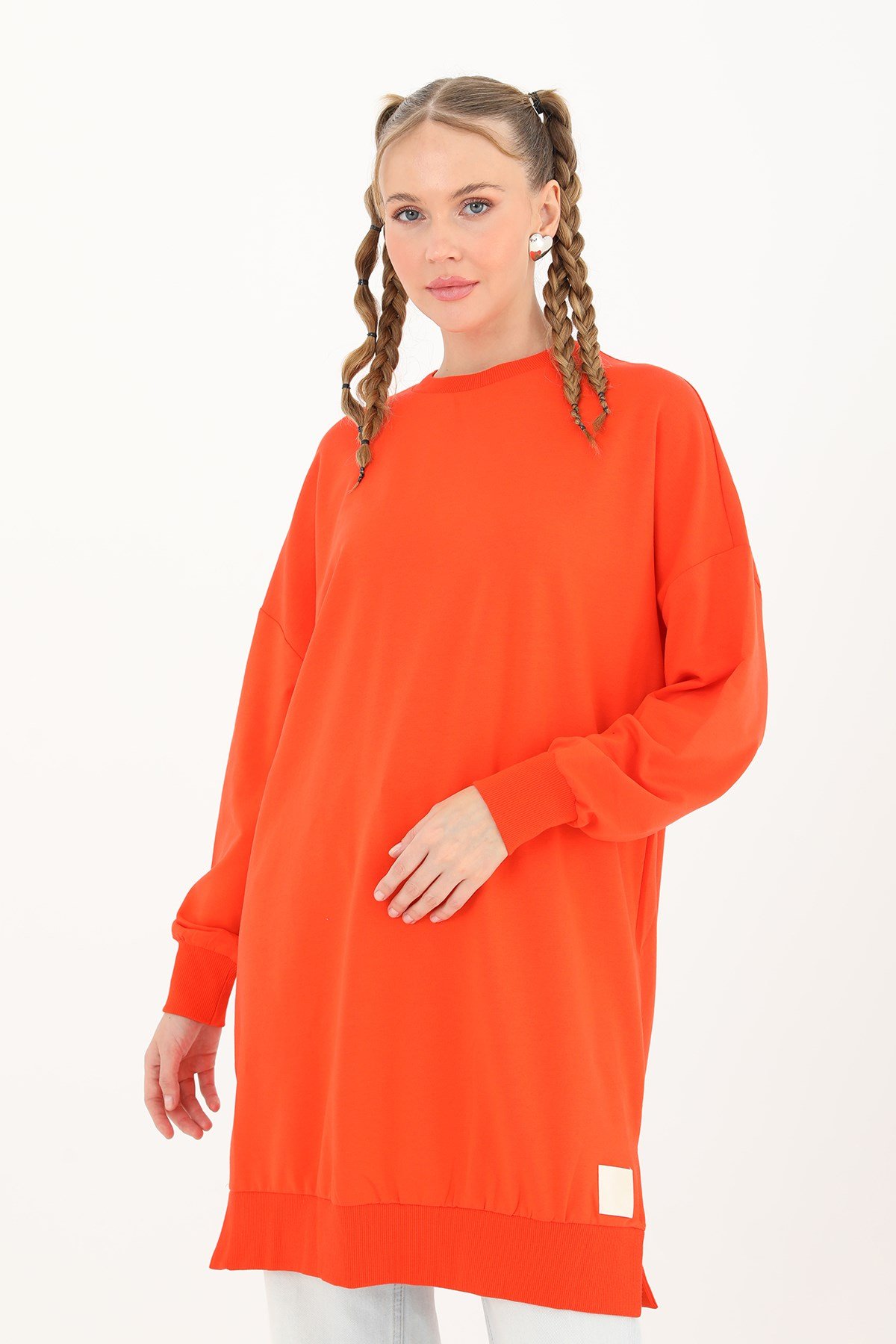 Kadın Basic Tunic - 30644TUN Açık Kırmızı Tunik Soul 