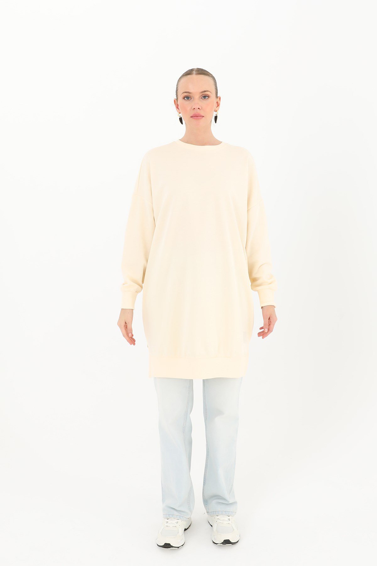 Kadın Basic Tunic - 30644TUN Bej Tunik Soul 