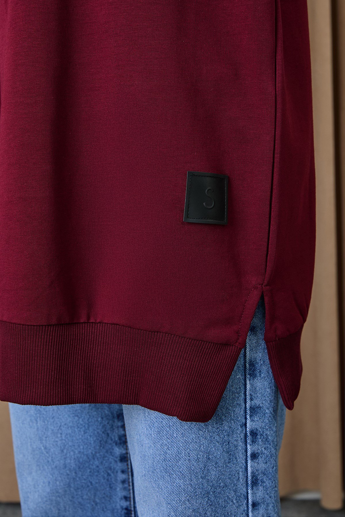 Kadın Basic Tunic - 30644TUN Bordo Tunik Soul 