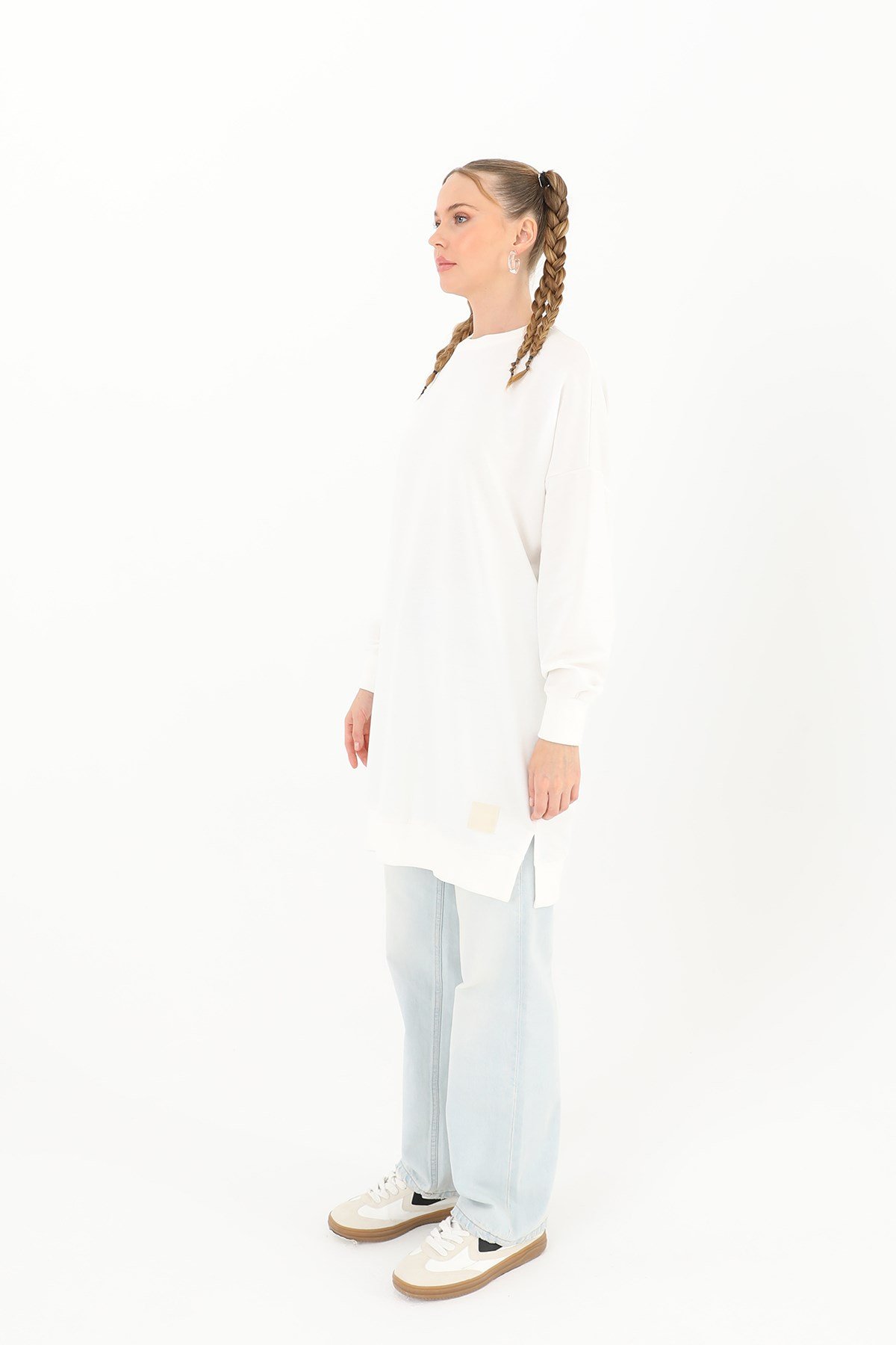 Kadın Basic Tunic - 30644TUN Ekru Tunik Soul 