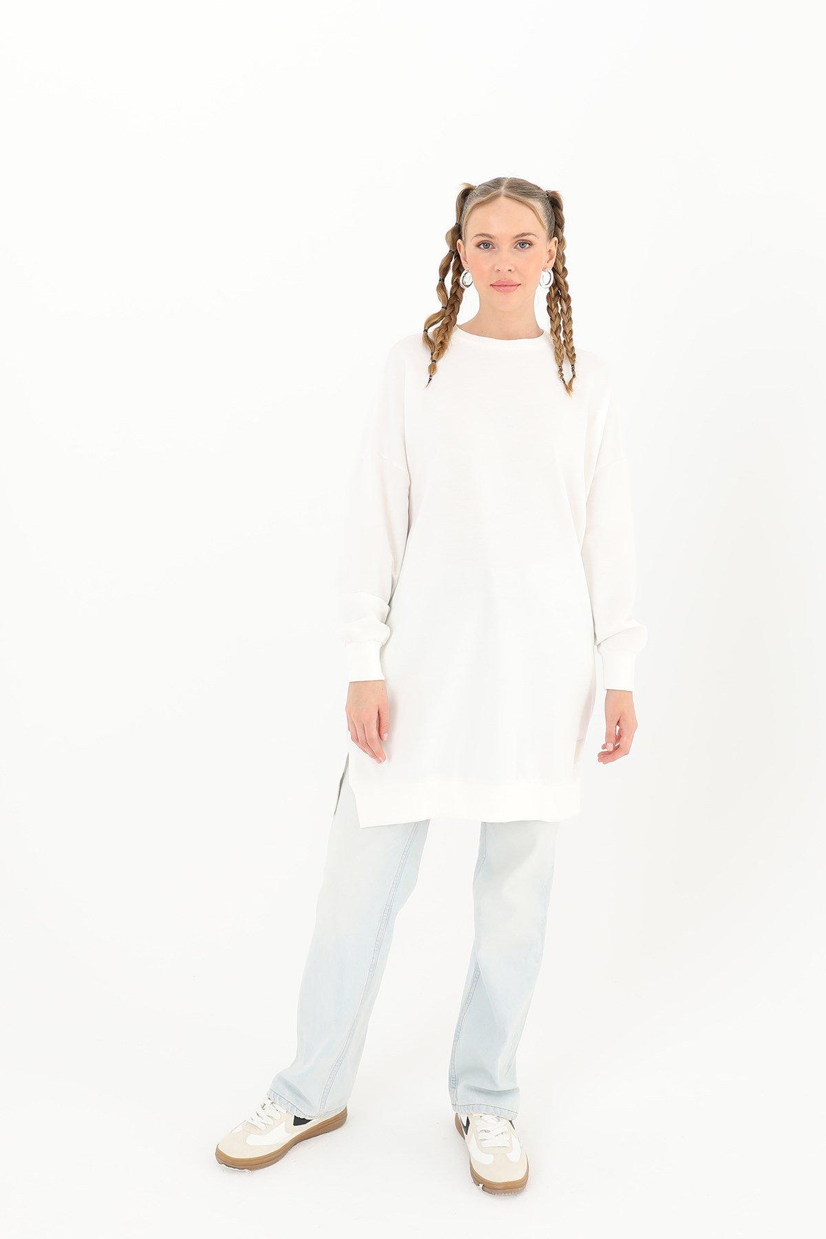 Kadın Basic Tunic - 30644TUN Ekru Tunik Soul 