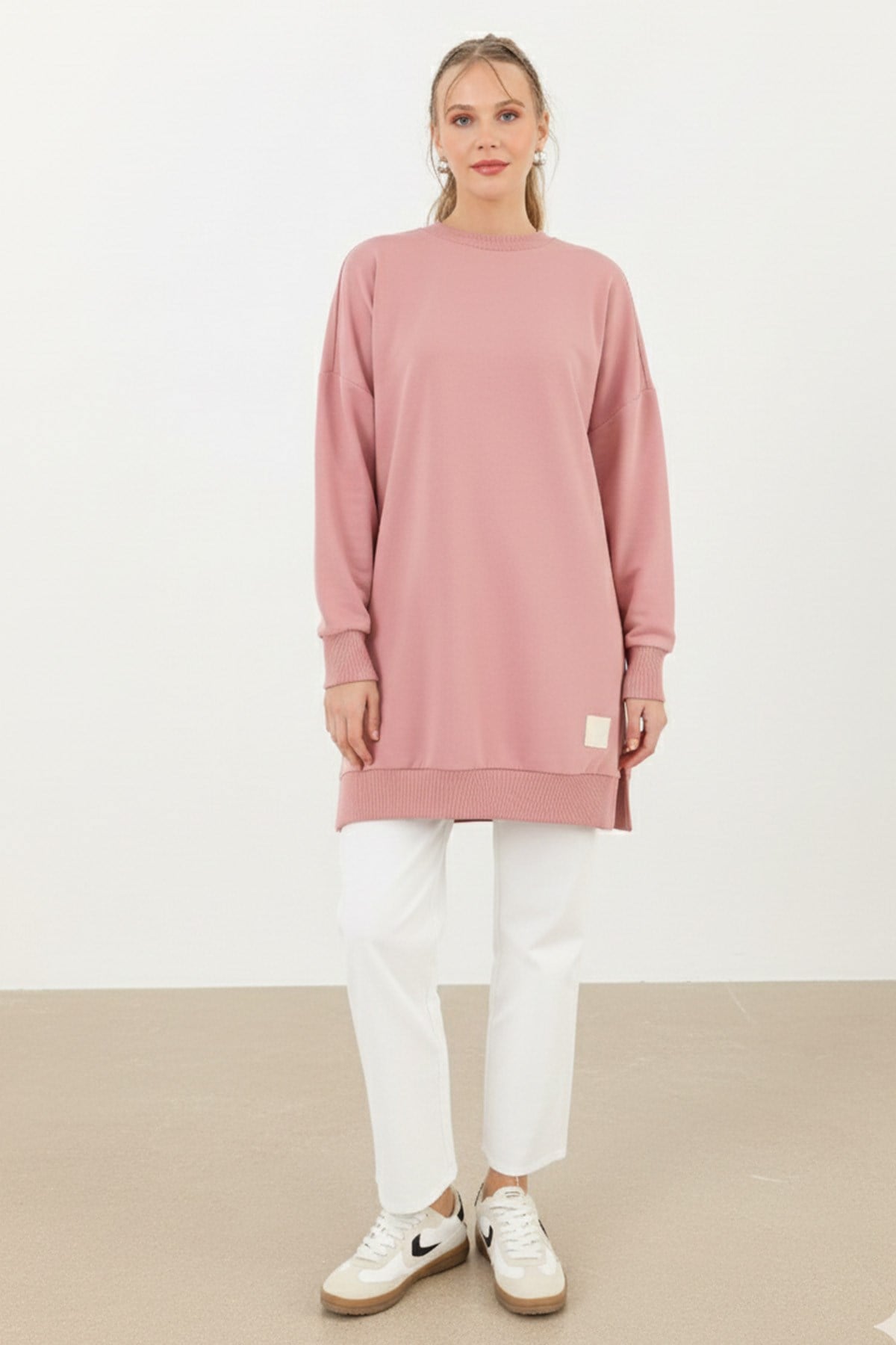 Kadın Basic Tunic - 30644TUN Gül Kurusu Tunik Soul 